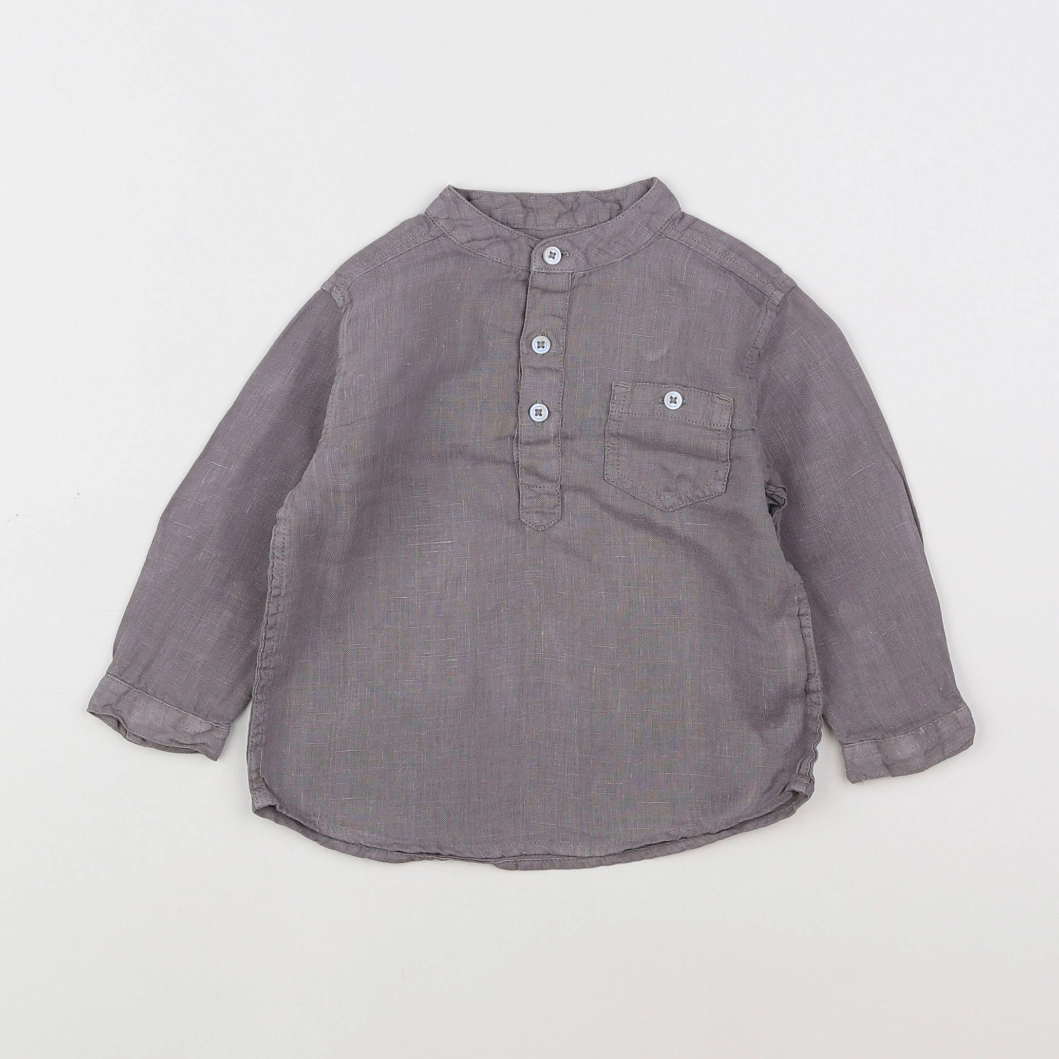 Boutchou - chemise gris - 9 mois