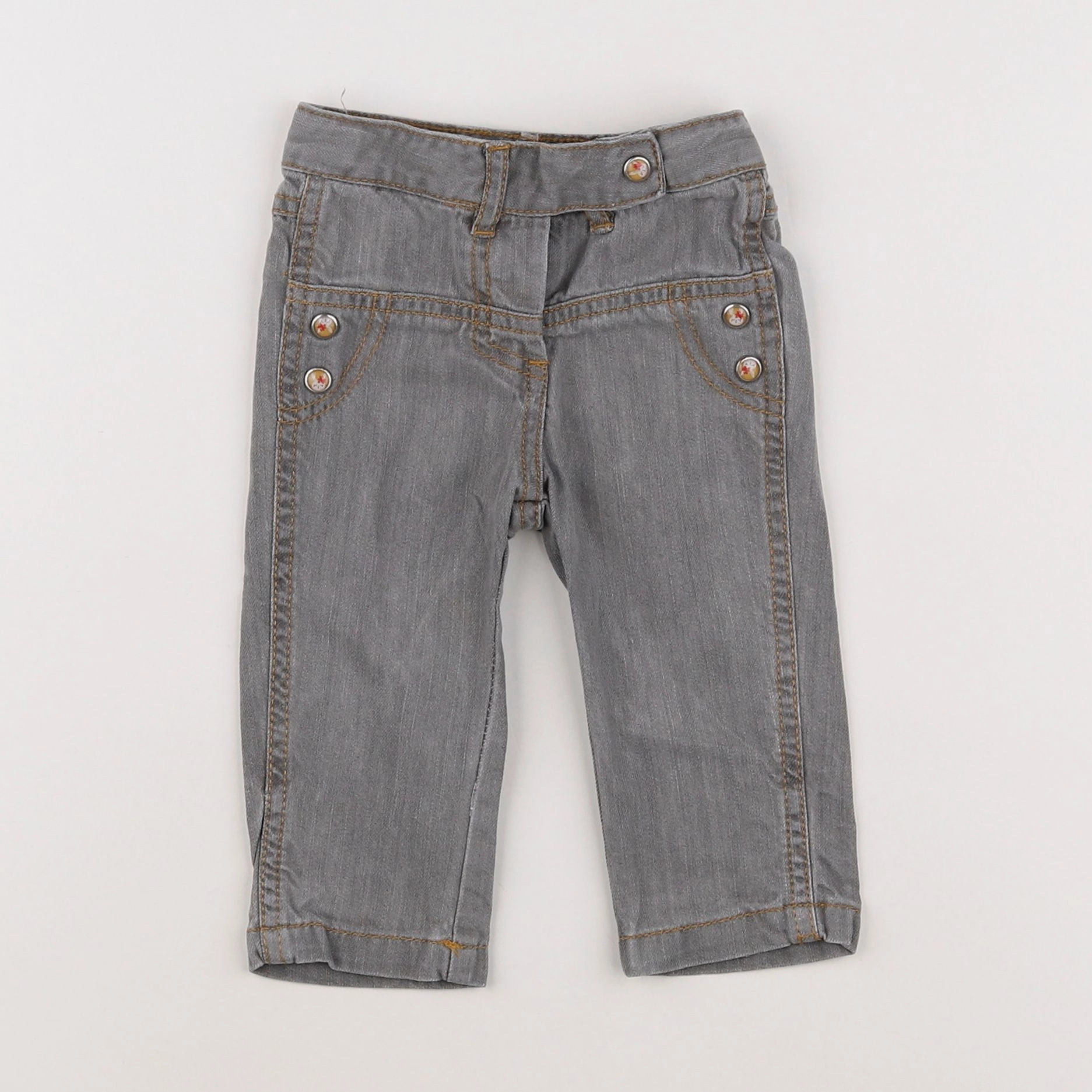 Vertbaudet - jean gris - 6 mois