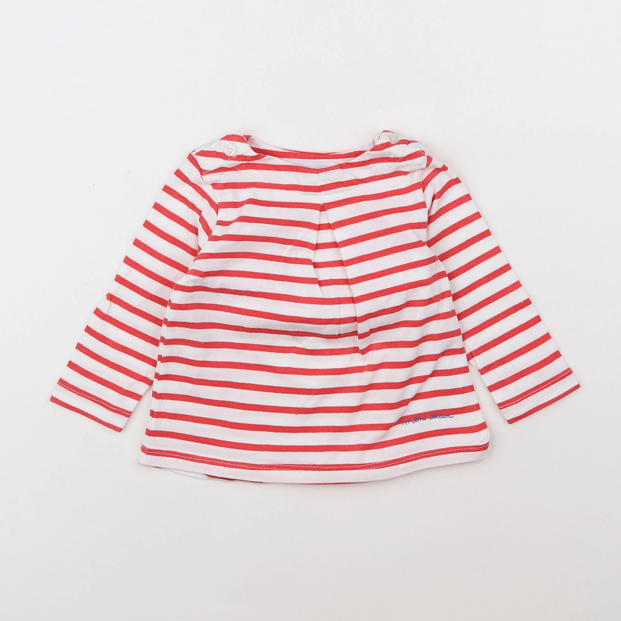 Cadet Rousselle - tee-shirt blanc, rouge - 6 mois