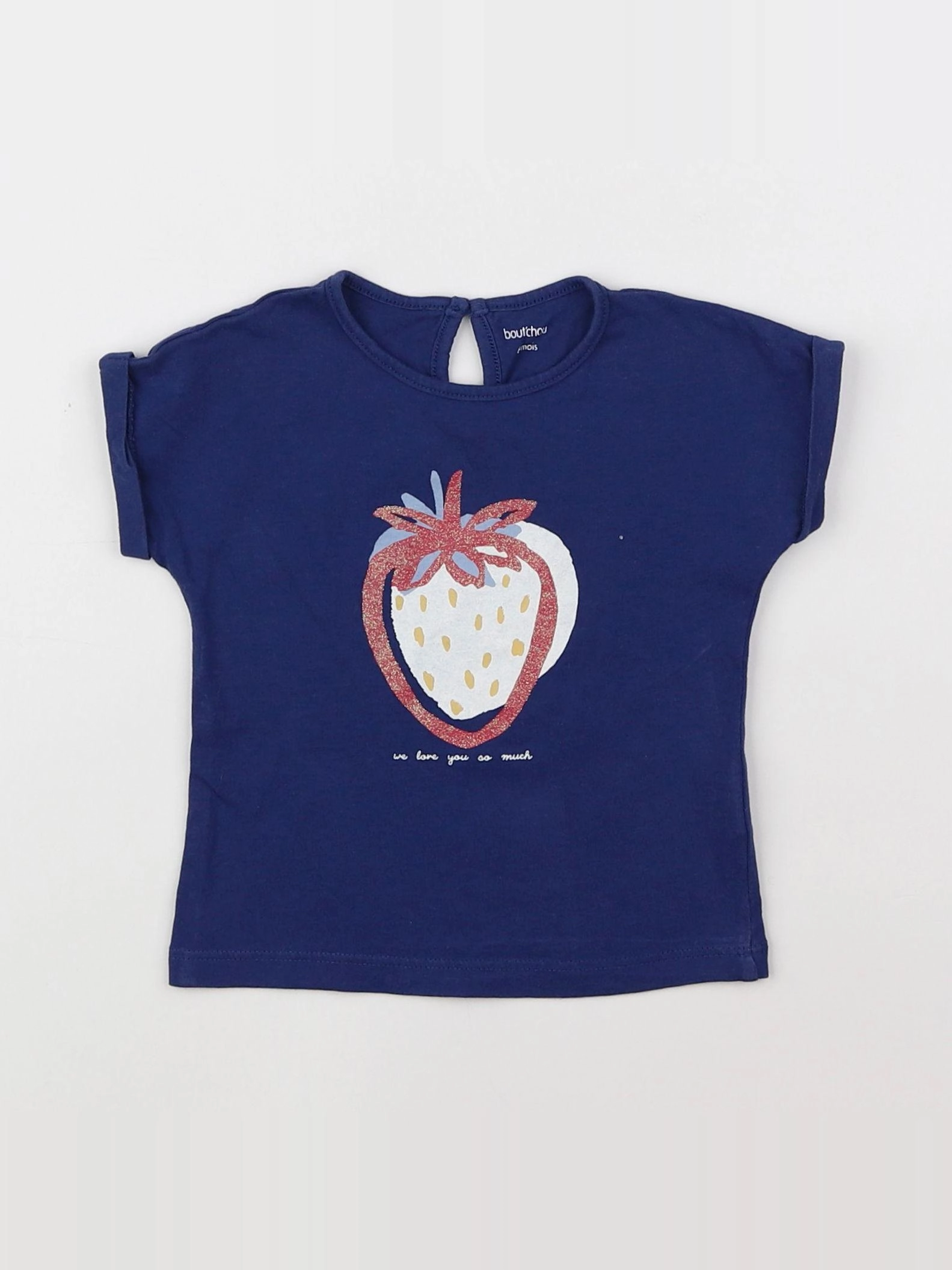 Boutchou - tee-shirt bleu, blanc - 6 mois