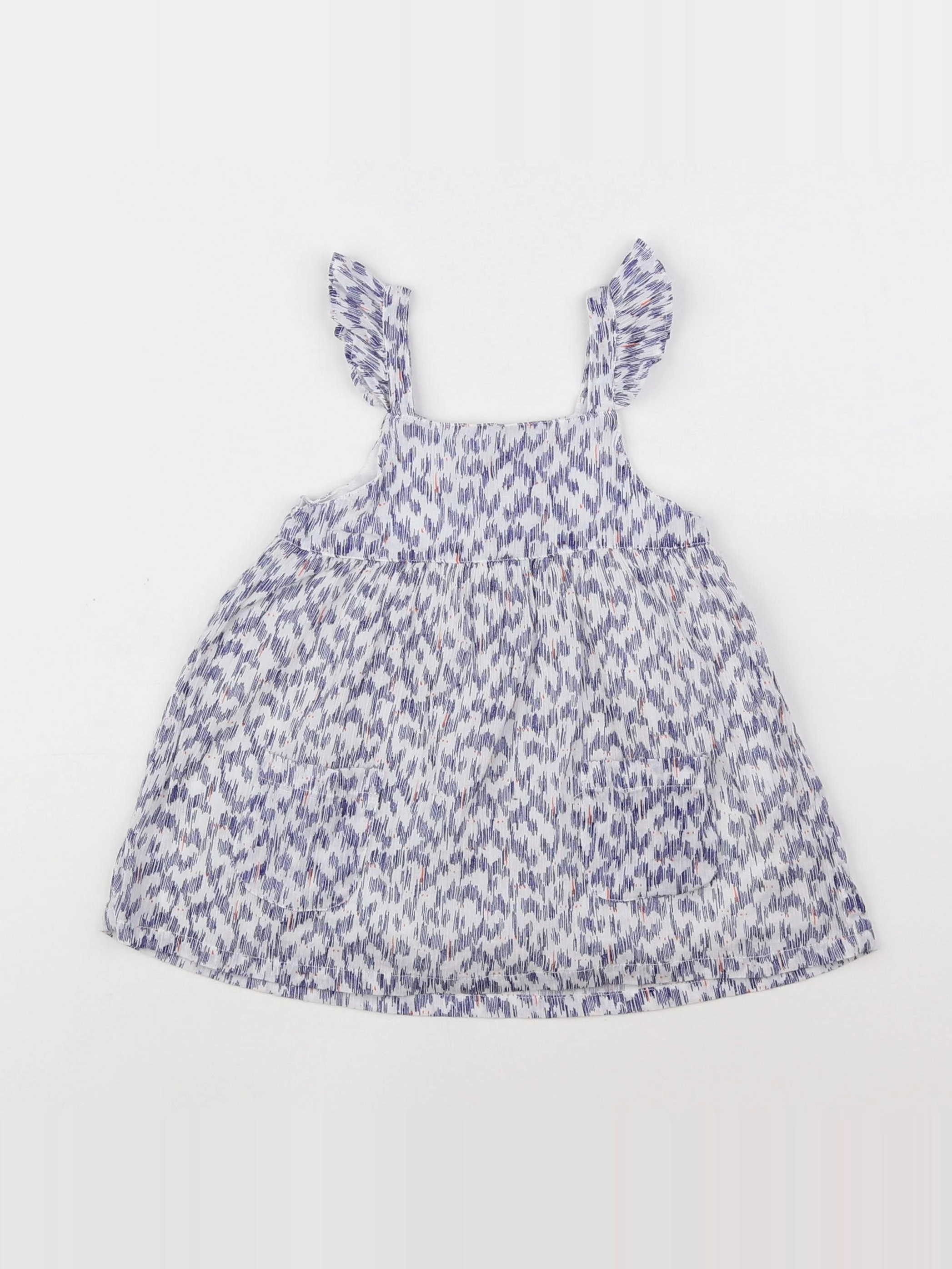 Cadet Rousselle - robe blanc, bleu - 6 mois