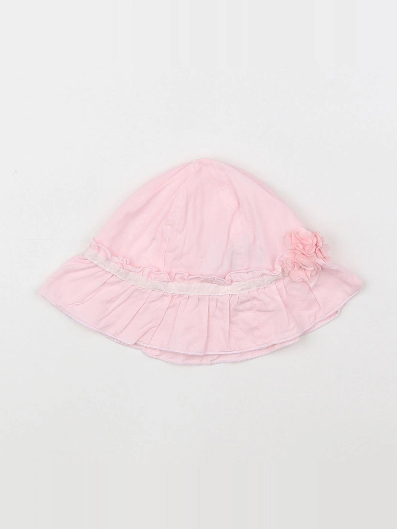 Vertbaudet - chapeau blanc, rose - 0/6 mois