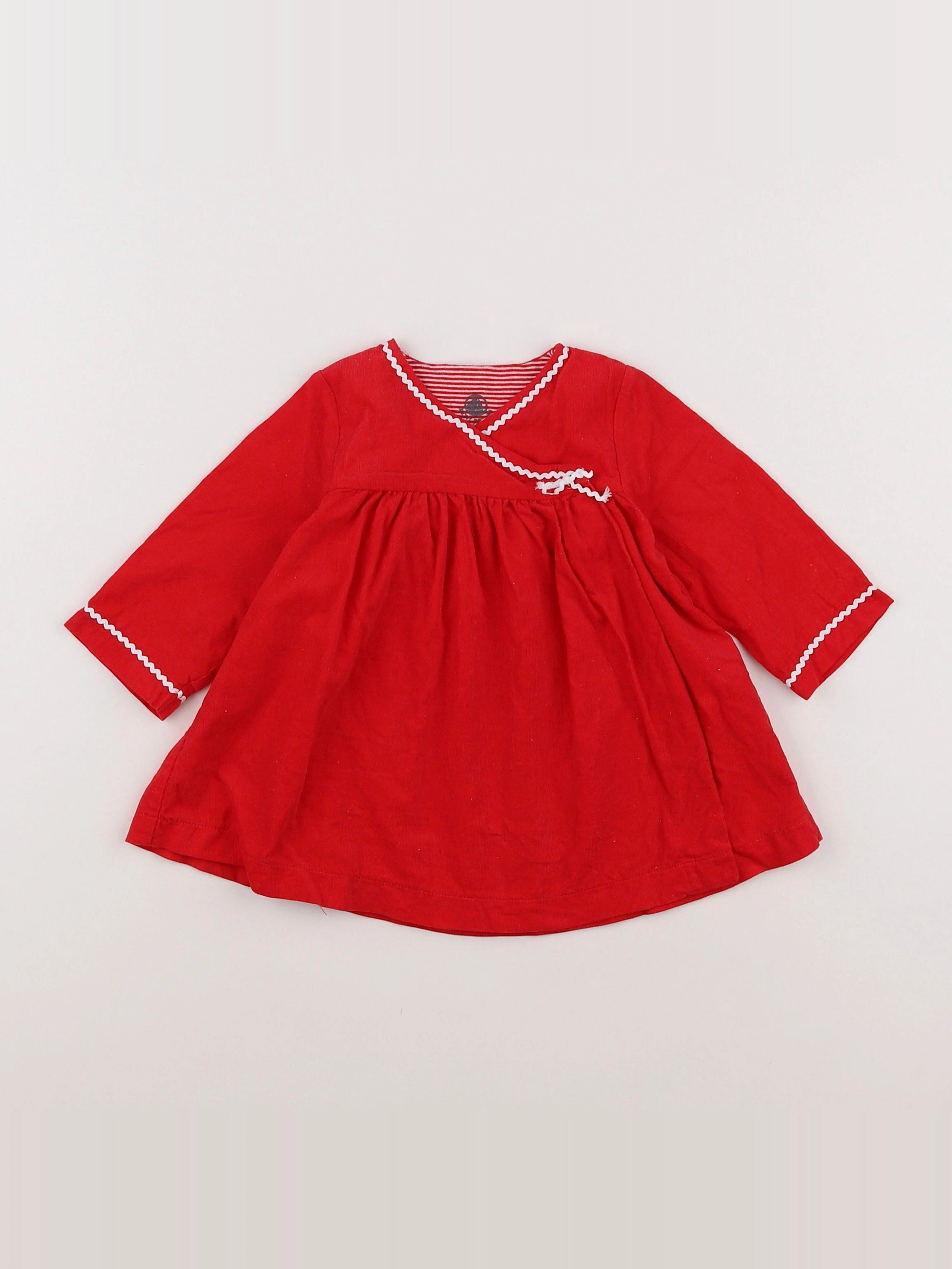 Petit Bateau - robe rouge - 6 mois