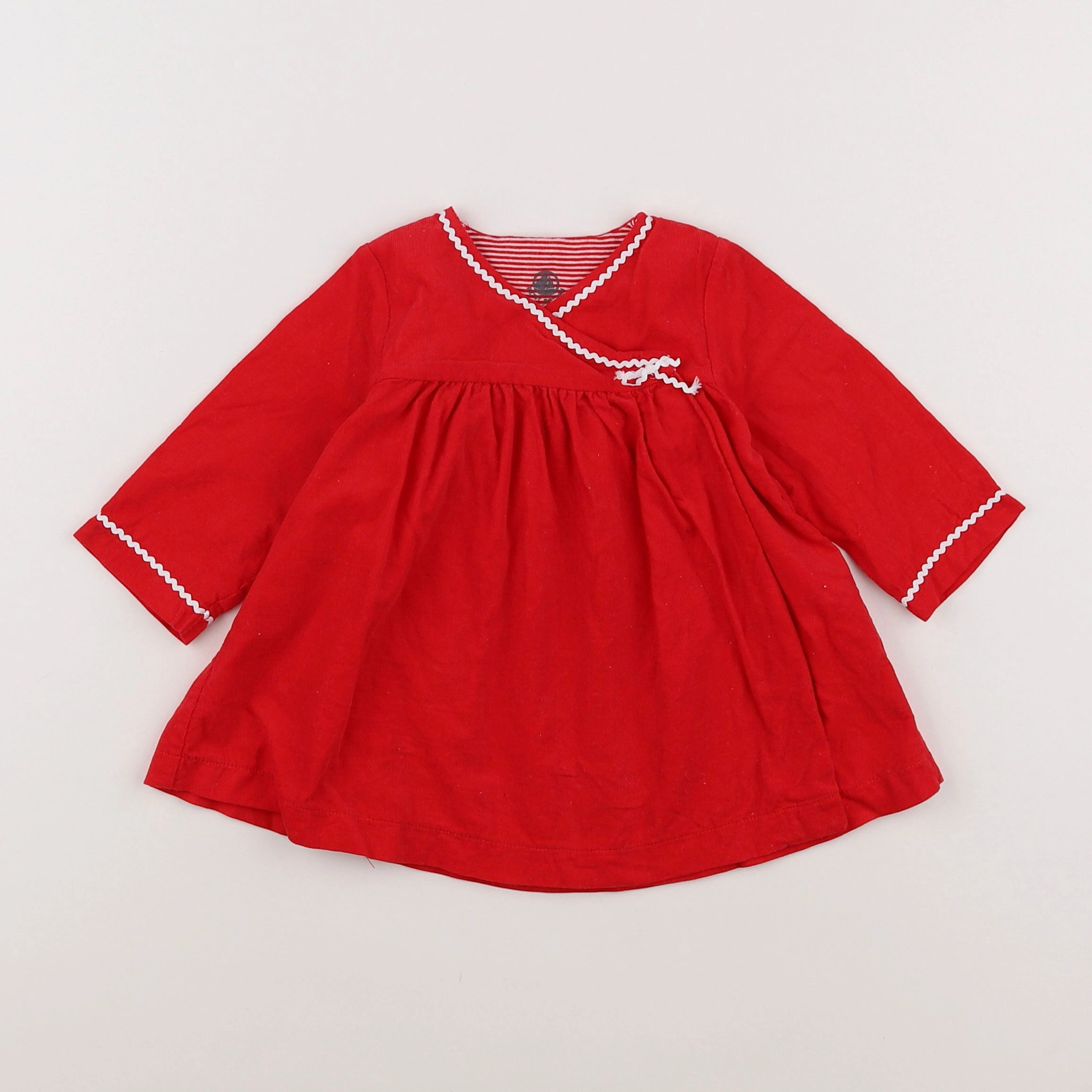Petit Bateau - robe rouge - 6 mois