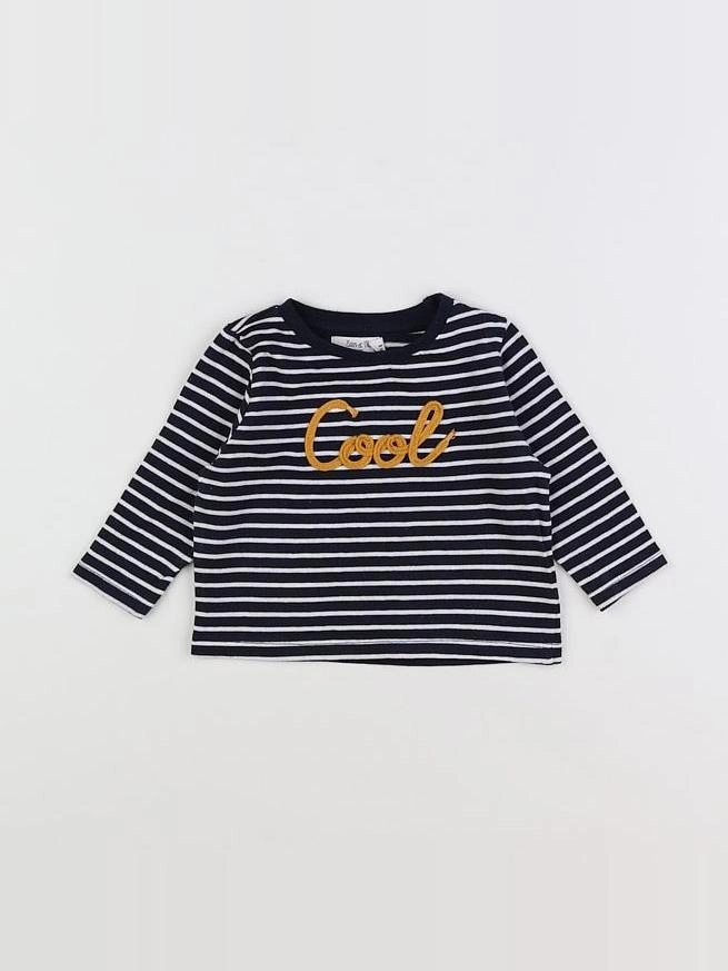 Eden & Victor - tee-shirt blanc, bleu, marron - 6 mois