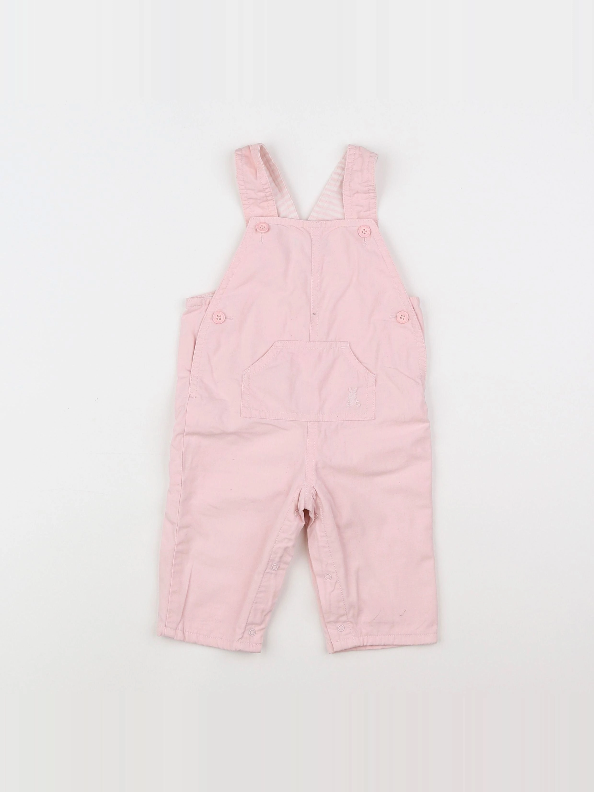 Benetton - salopette doublé rose - 3/6 mois