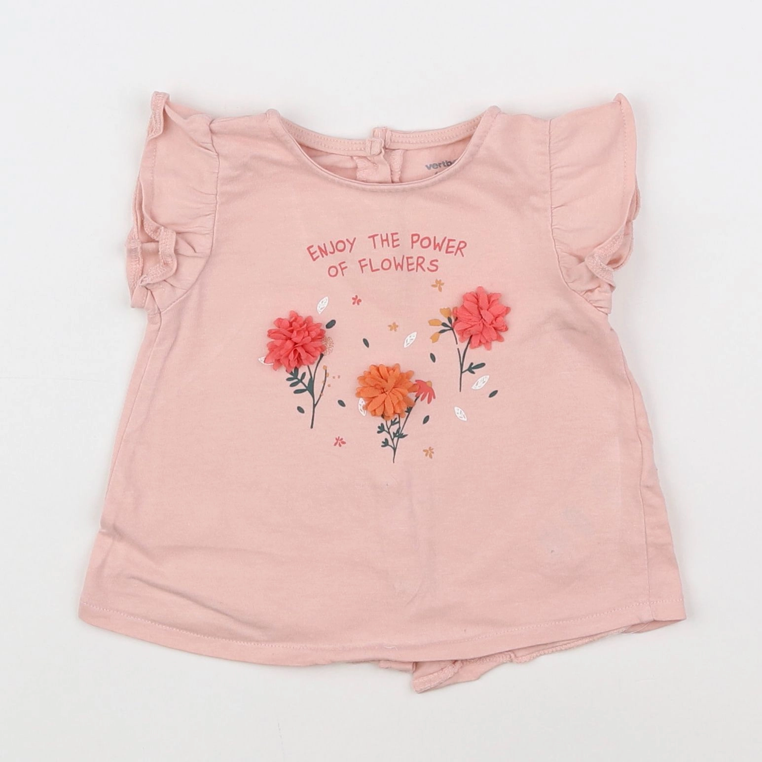 Vertbaudet - tee-shirt rose - 6 mois