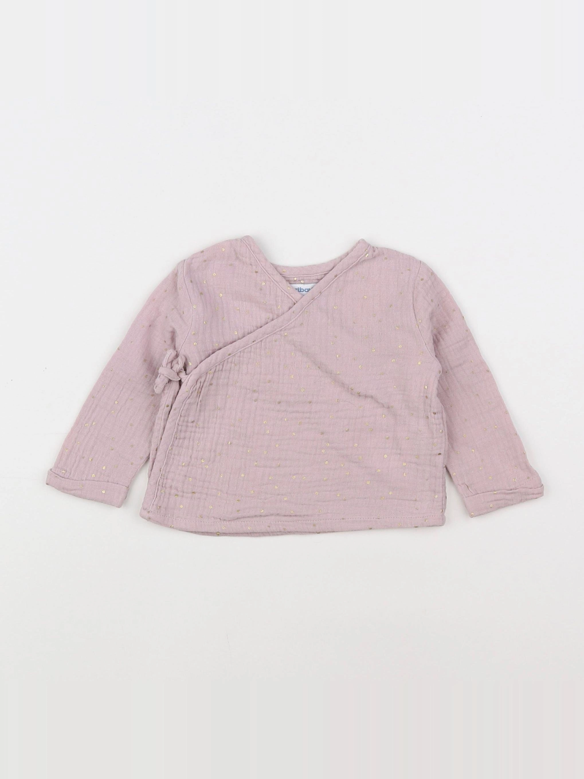 Vertbaudet - blouse or, violet - 6 mois