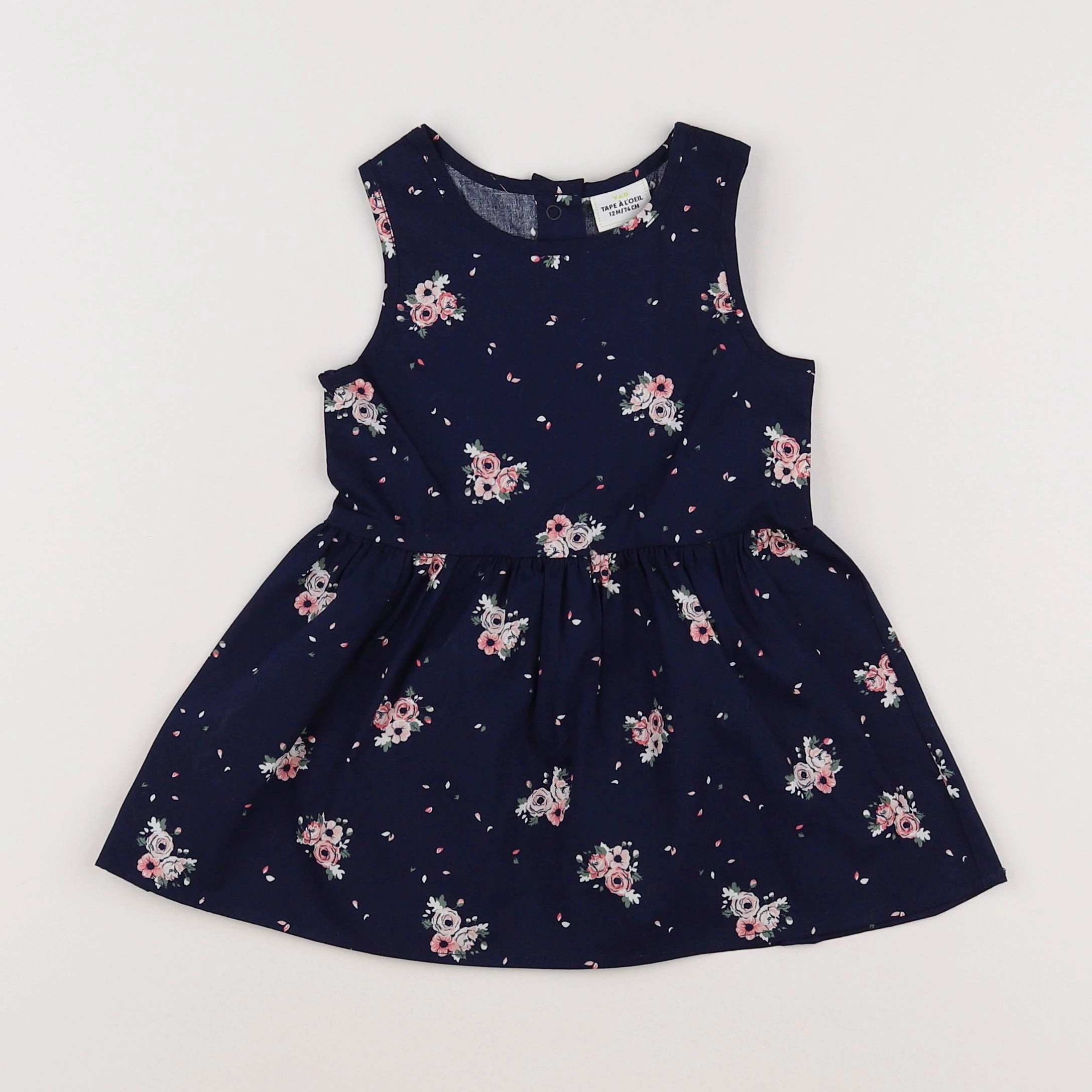 Tape à l'oeil - robe bleu, rose - 12 mois