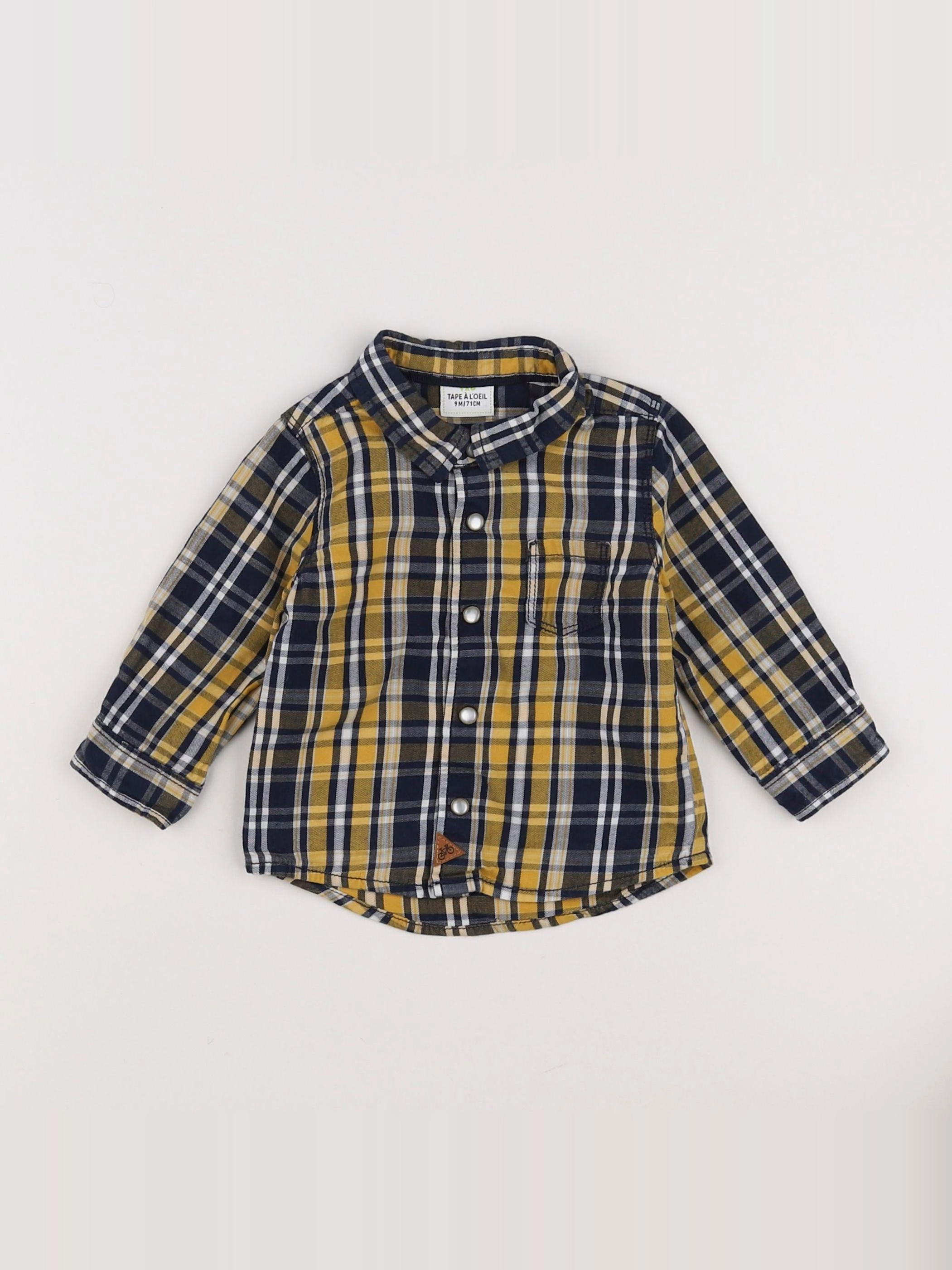 Tape à l'oeil - chemise bleu, jaune - 9 mois