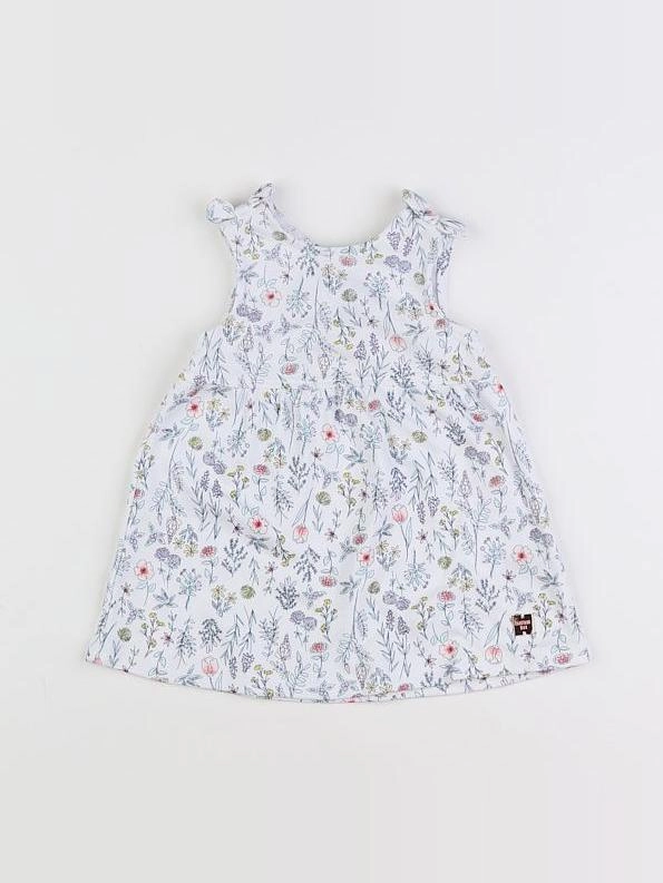 Carrément Beau - robe blanc, bleu - 6 mois