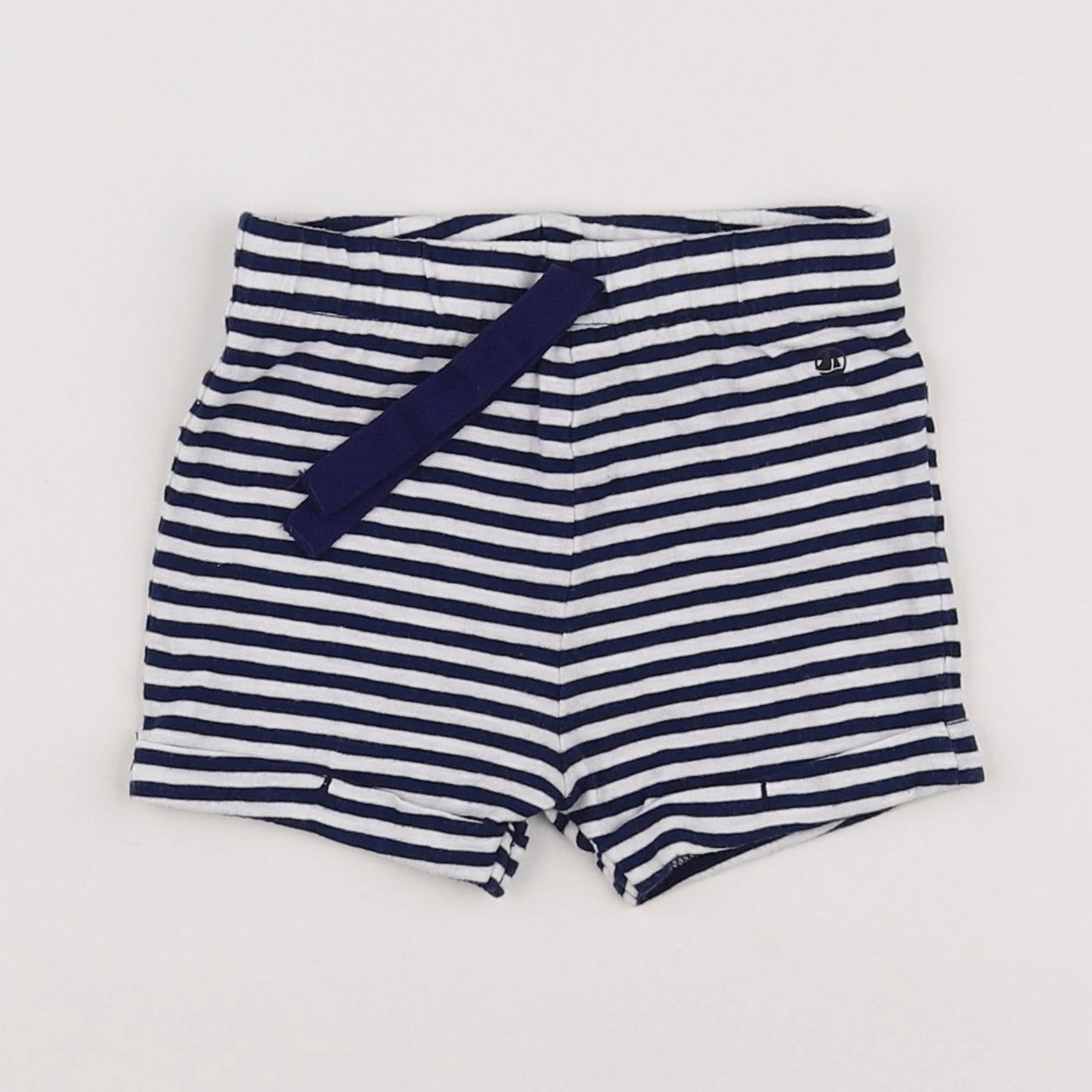 Petit Bateau - short bleu - 6 mois