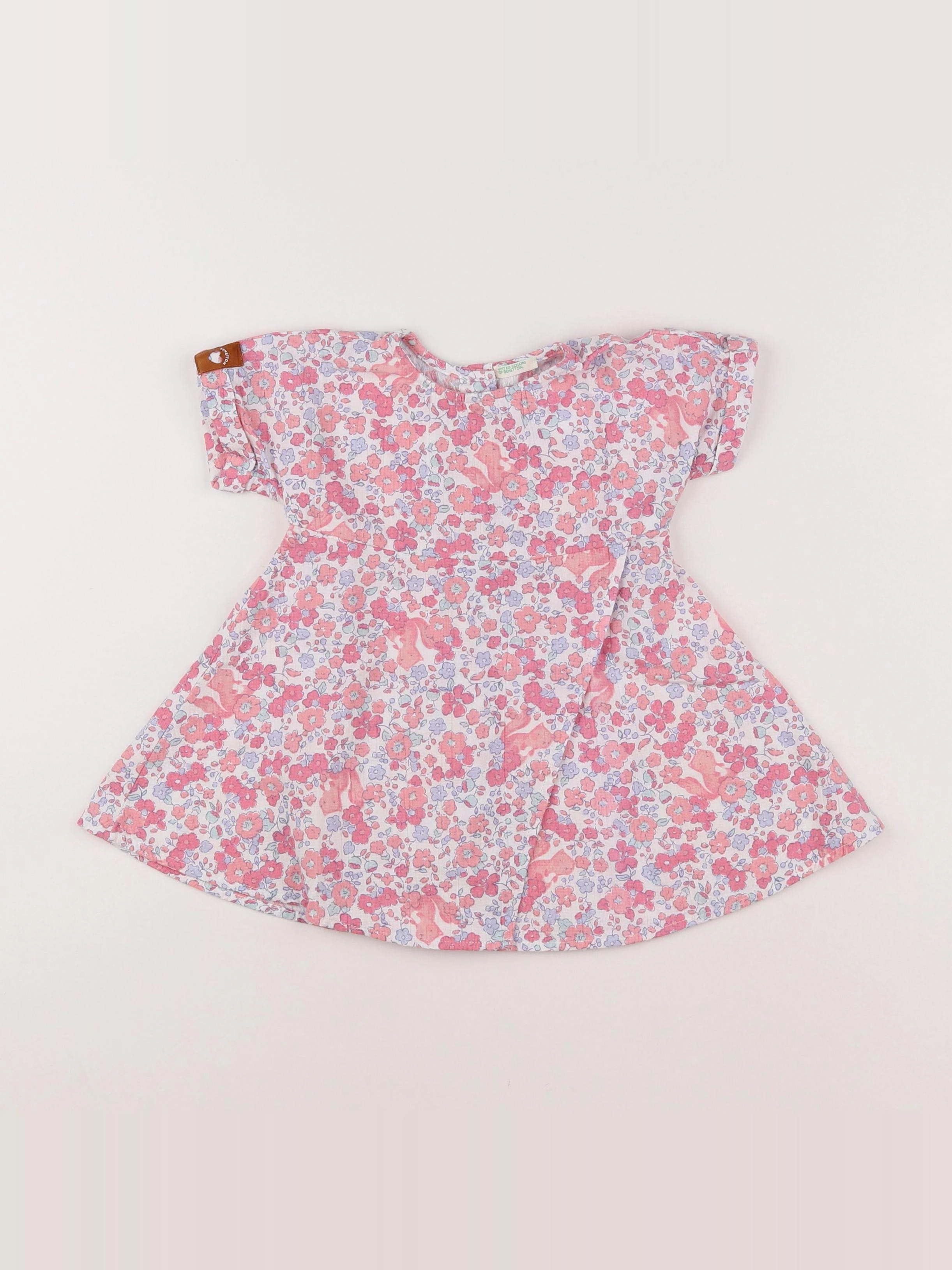 Benetton - robe rose - 6/9 mois