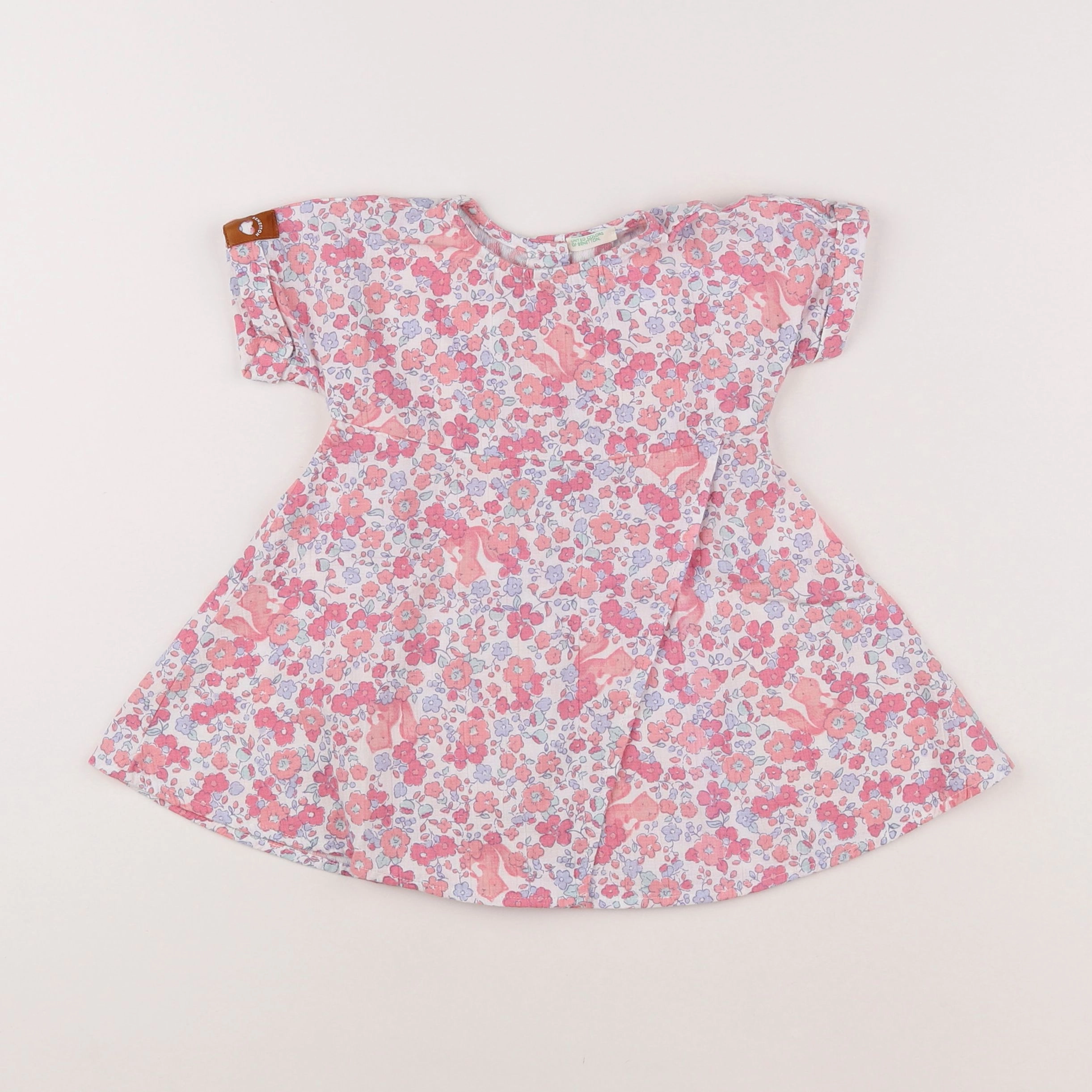 Benetton - robe rose - 6/9 mois