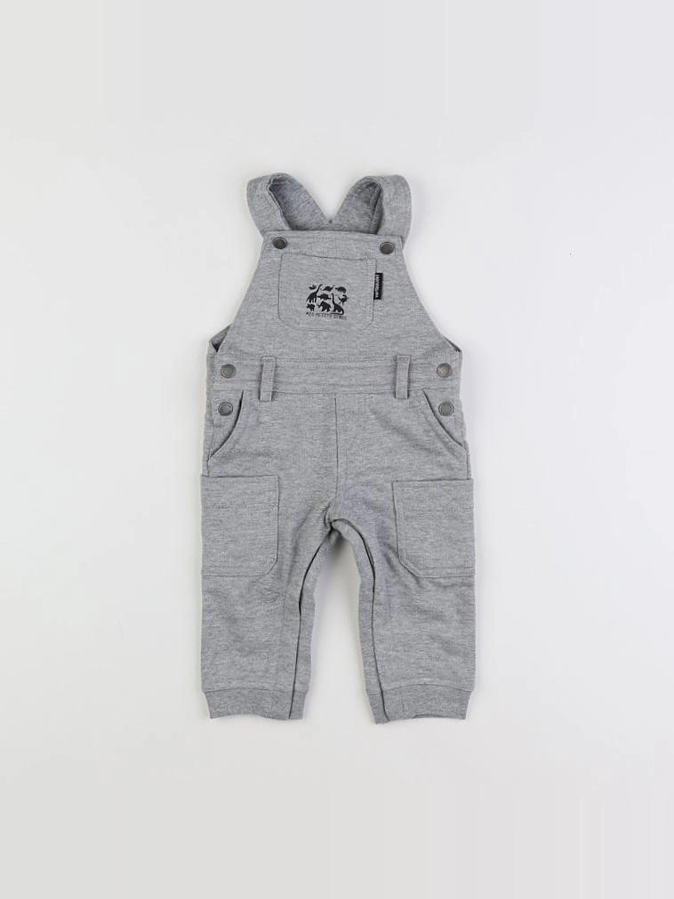 Vertbaudet - salopette gris - 6/9 mois