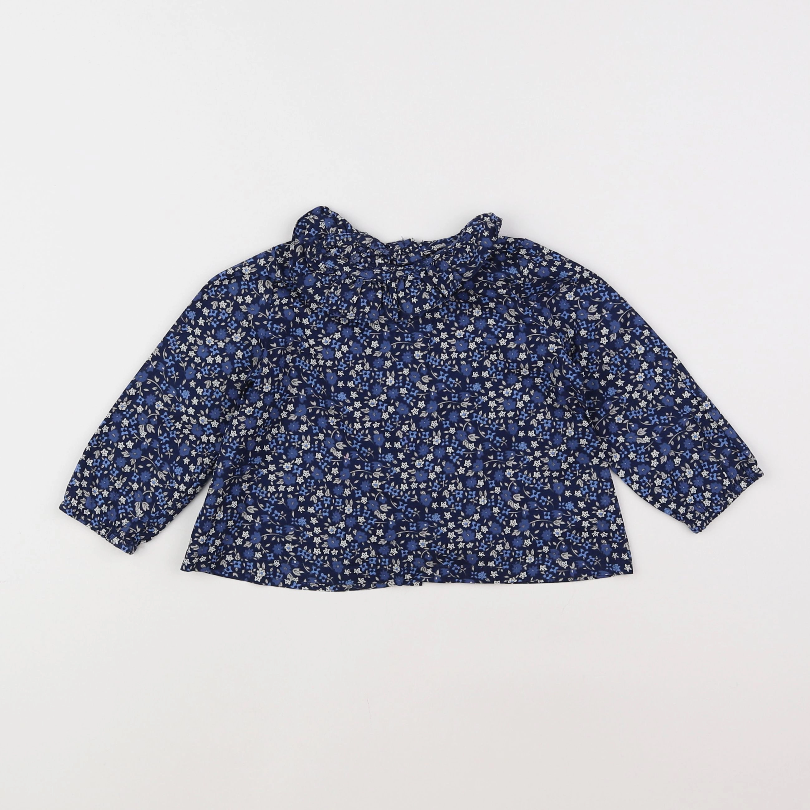 Eden & Victor - blouse bleu - 12 mois