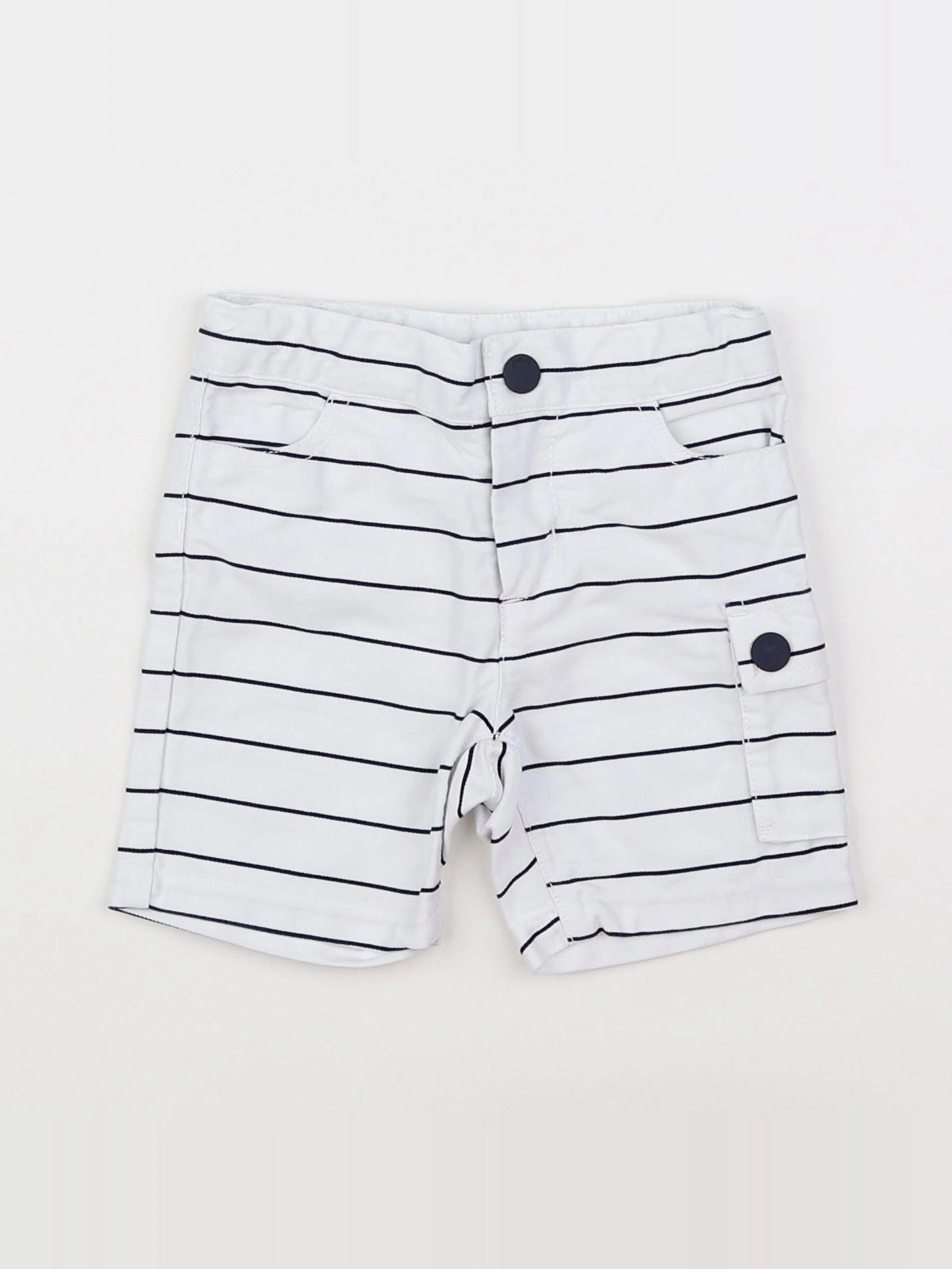 Jacadi - short blanc, bleu - 12 mois