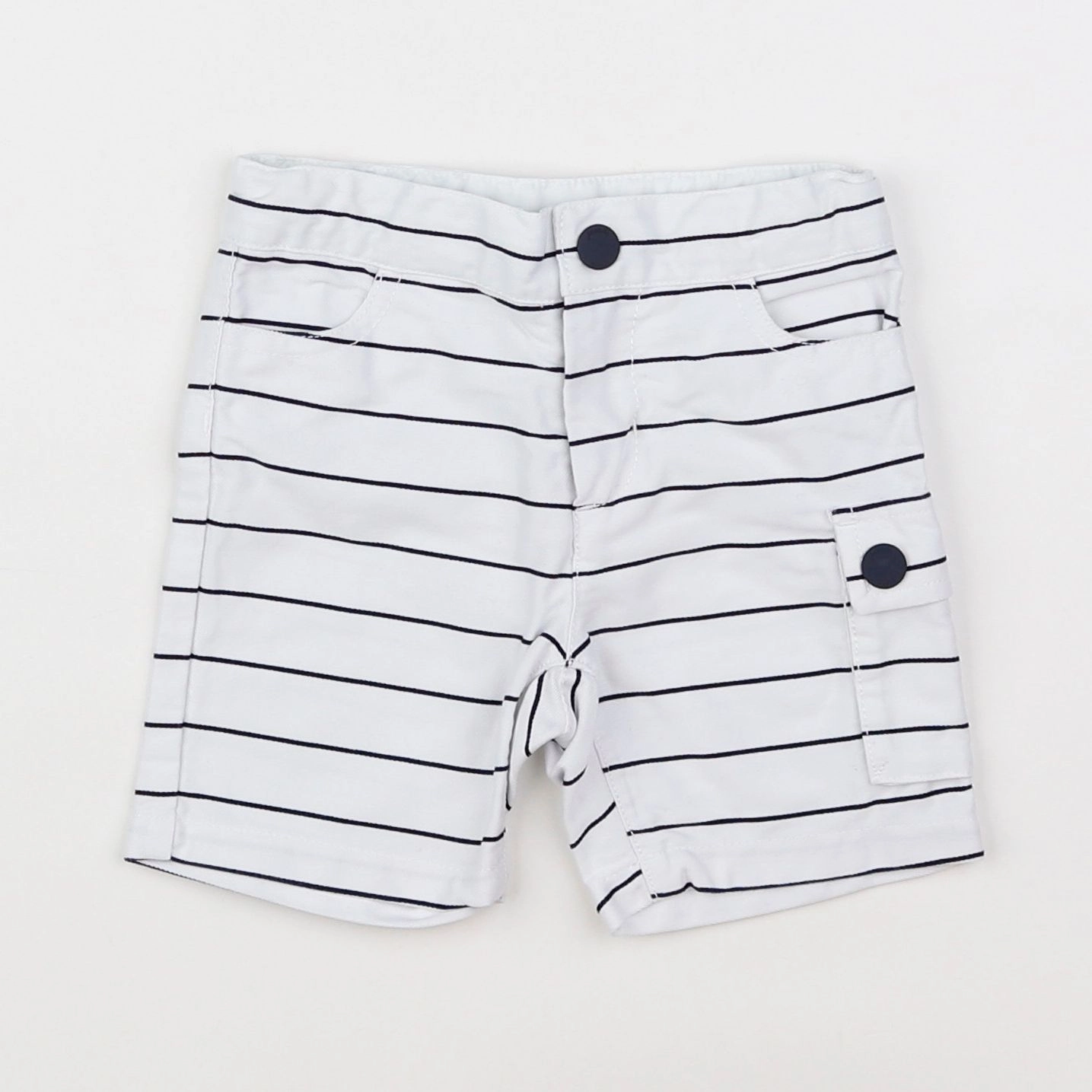 Jacadi - short blanc, bleu - 12 mois