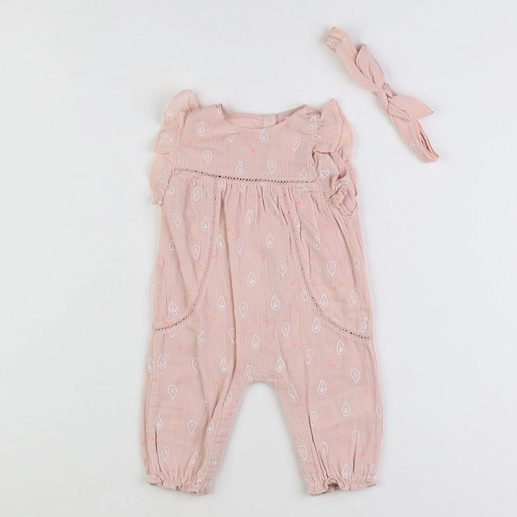 Vertbaudet - combinaison rose - 3 mois