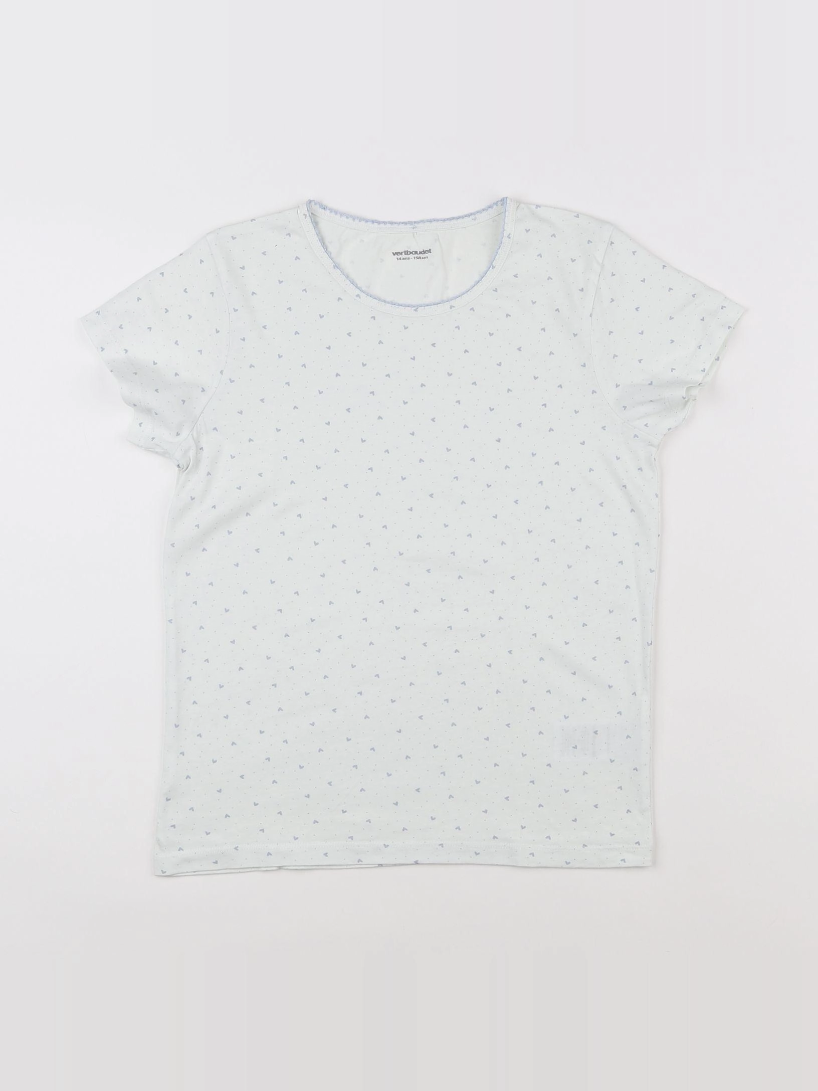 Vertbaudet - maillot de corps blanc, bleu - 14 ans