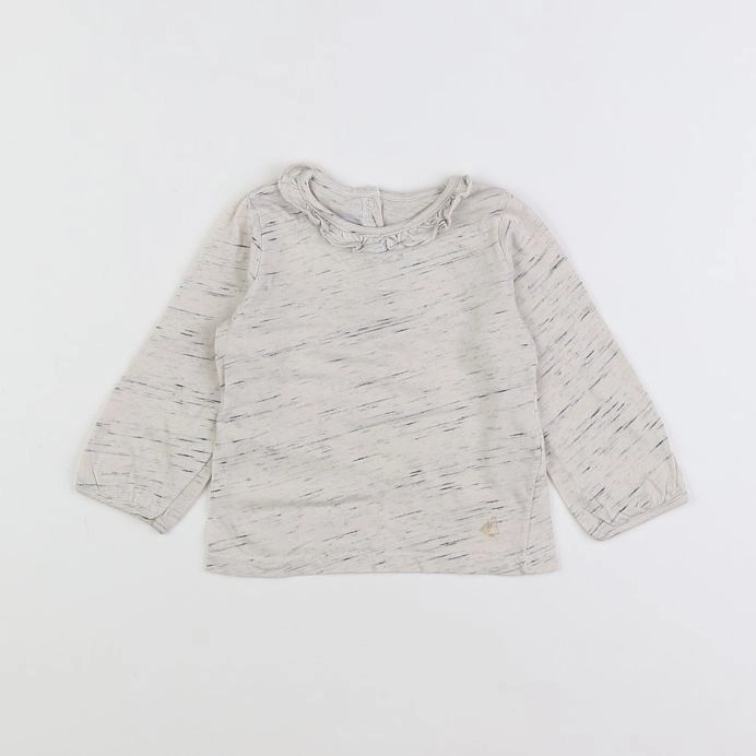 Petit Bateau - tee-shirt gris - 18 mois