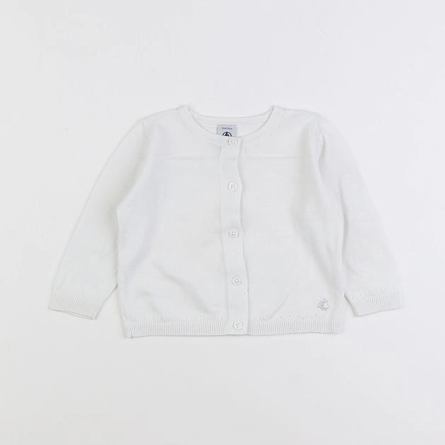 Petit Bateau - gilet blanc - 12 mois