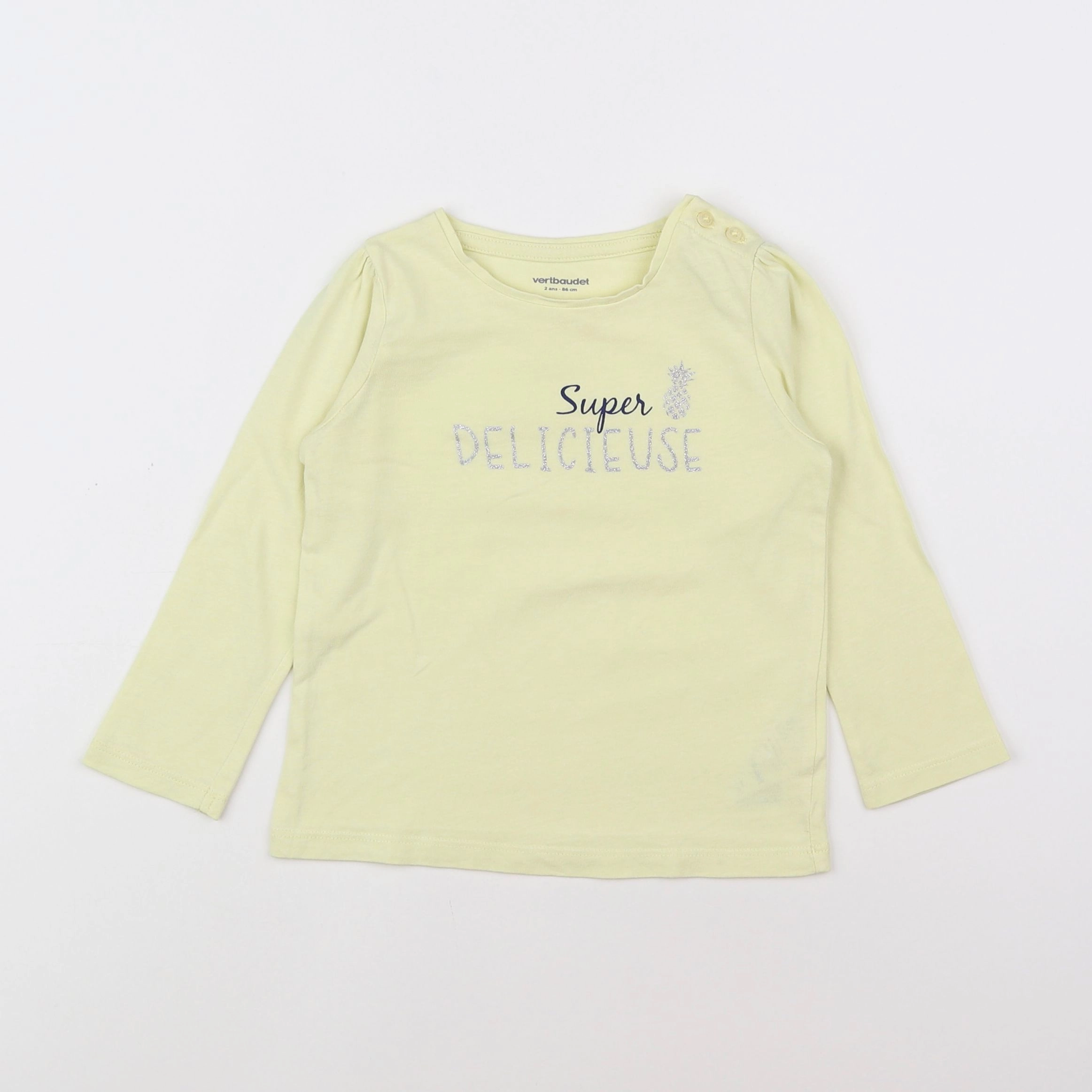 Vertbaudet - tee-shirt jaune - 2 ans