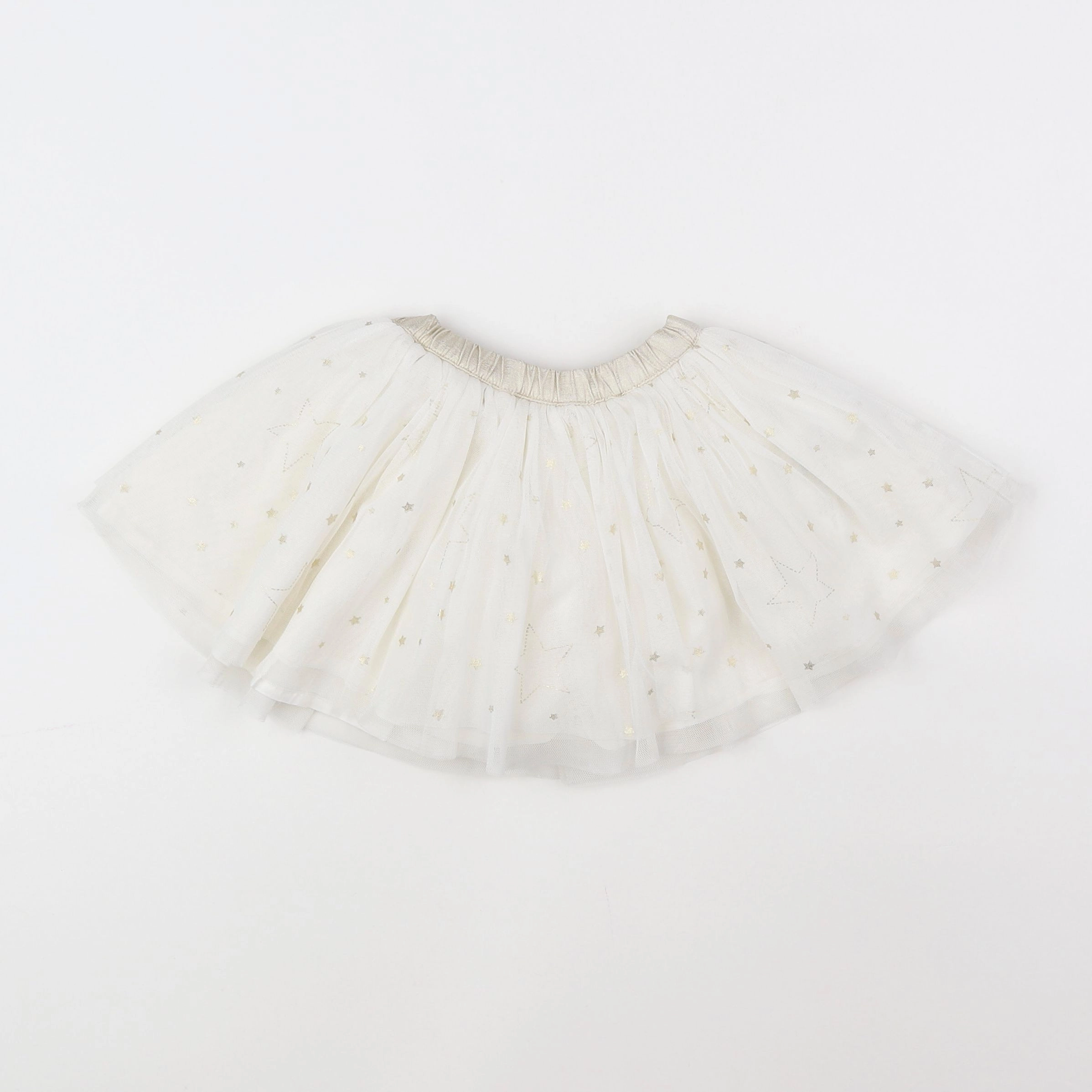 Tape à l'oeil - jupe beige, or (état neuf) - 12 mois