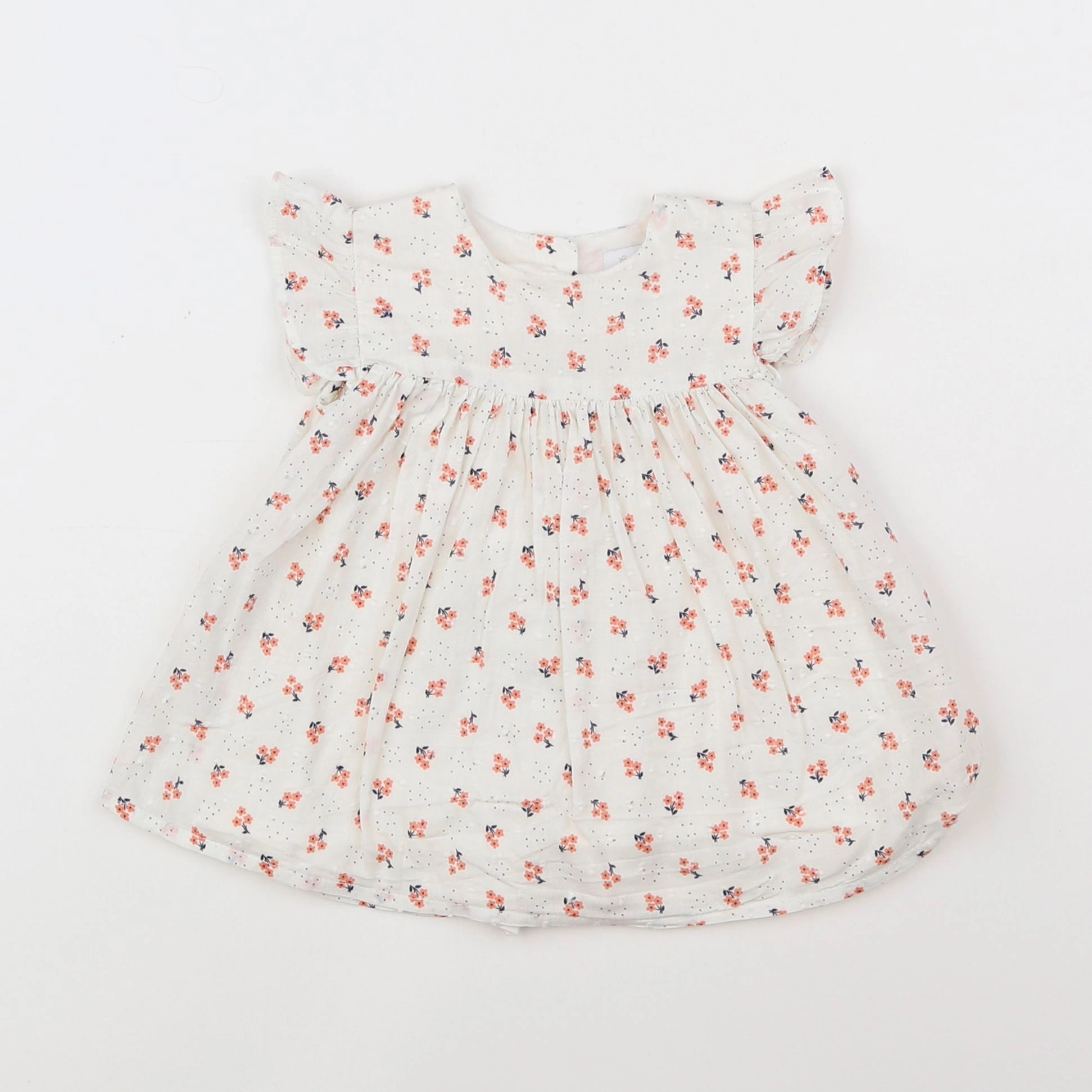 Cadet Rousselle - robe blanc, rose - 3 mois