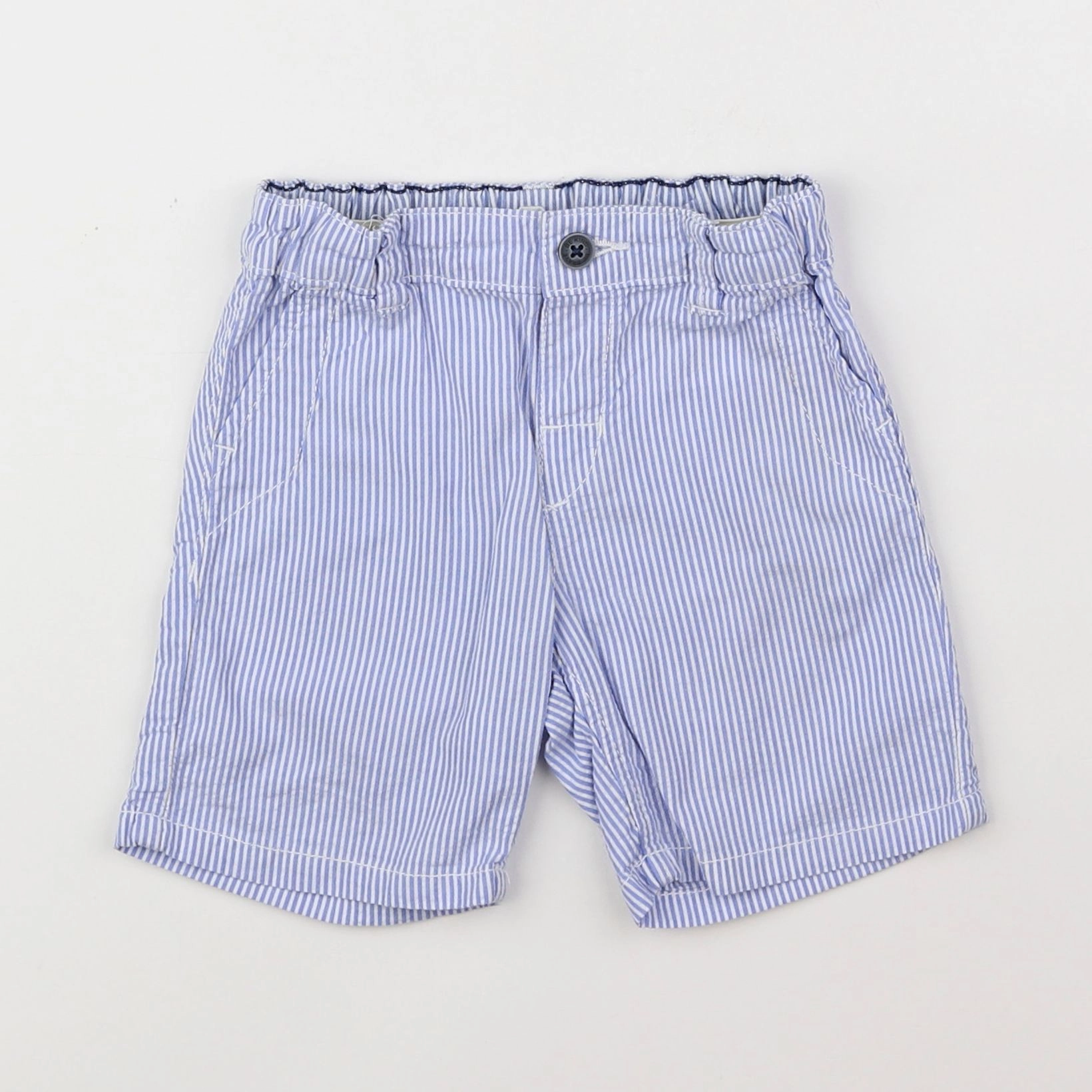 H&M - short blanc, bleu - 9/12 mois
