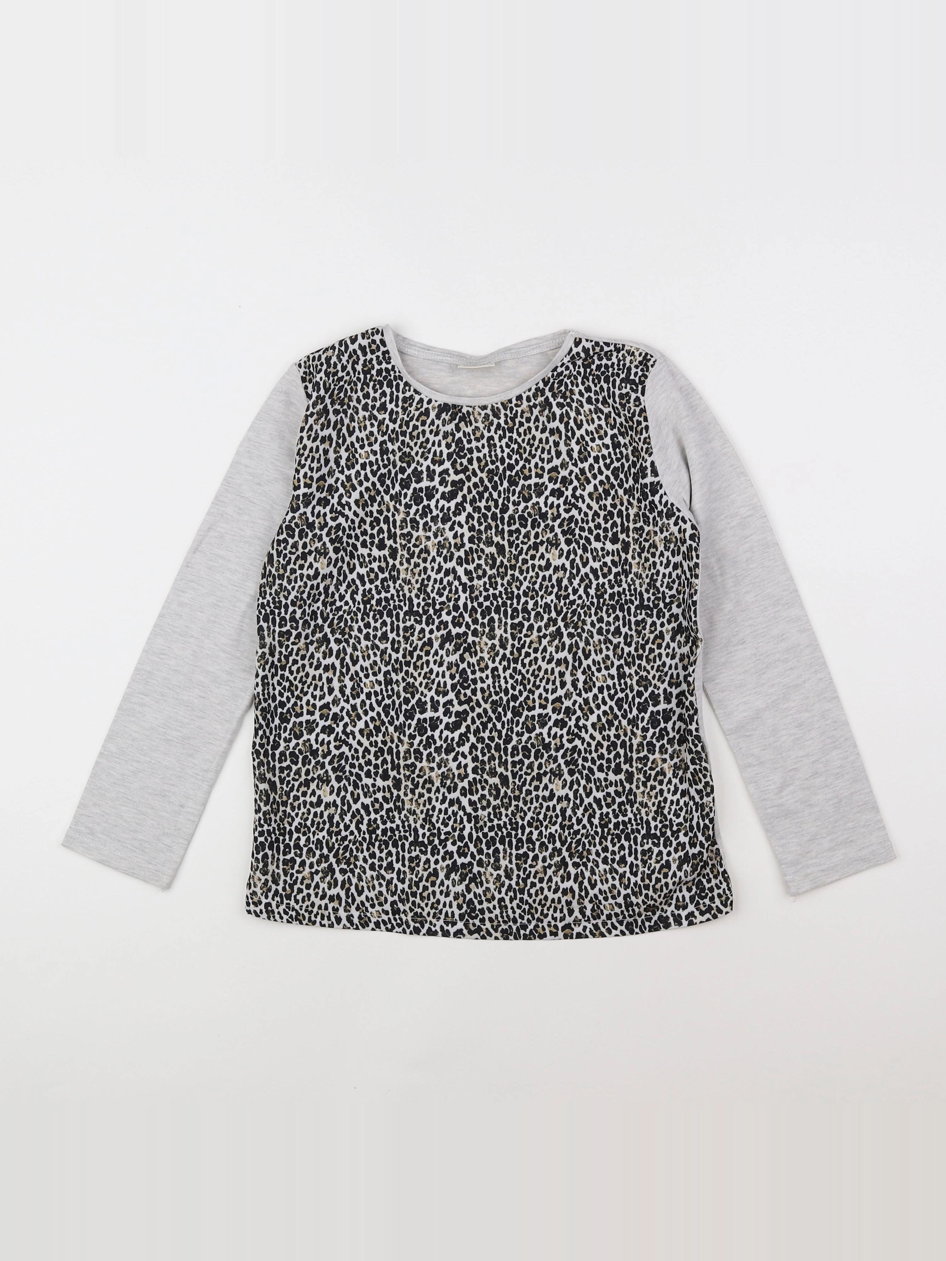 Zara - tee-shirt gris, marron - 7/8 ans