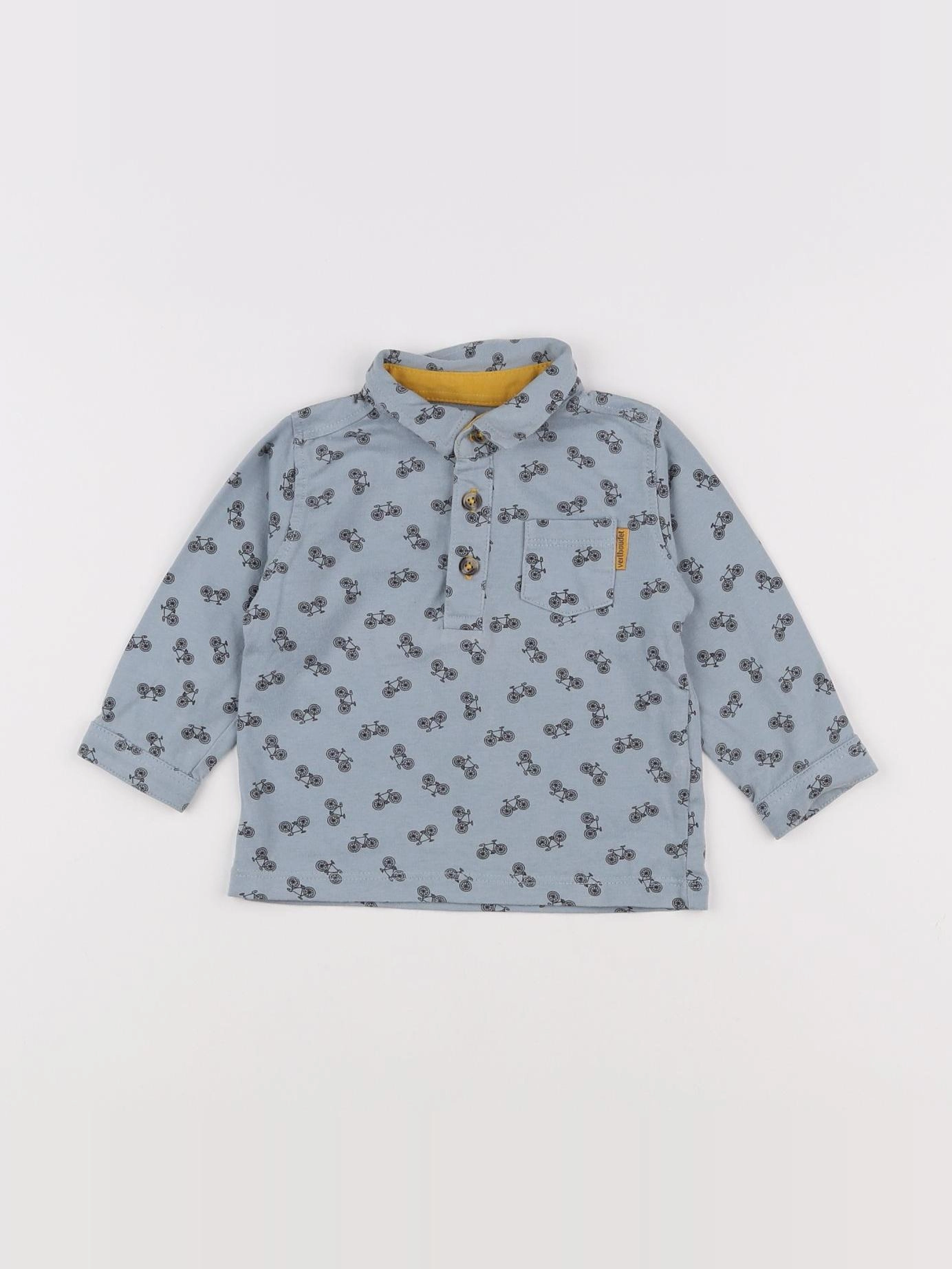 Vertbaudet - polo bleu - 6 mois