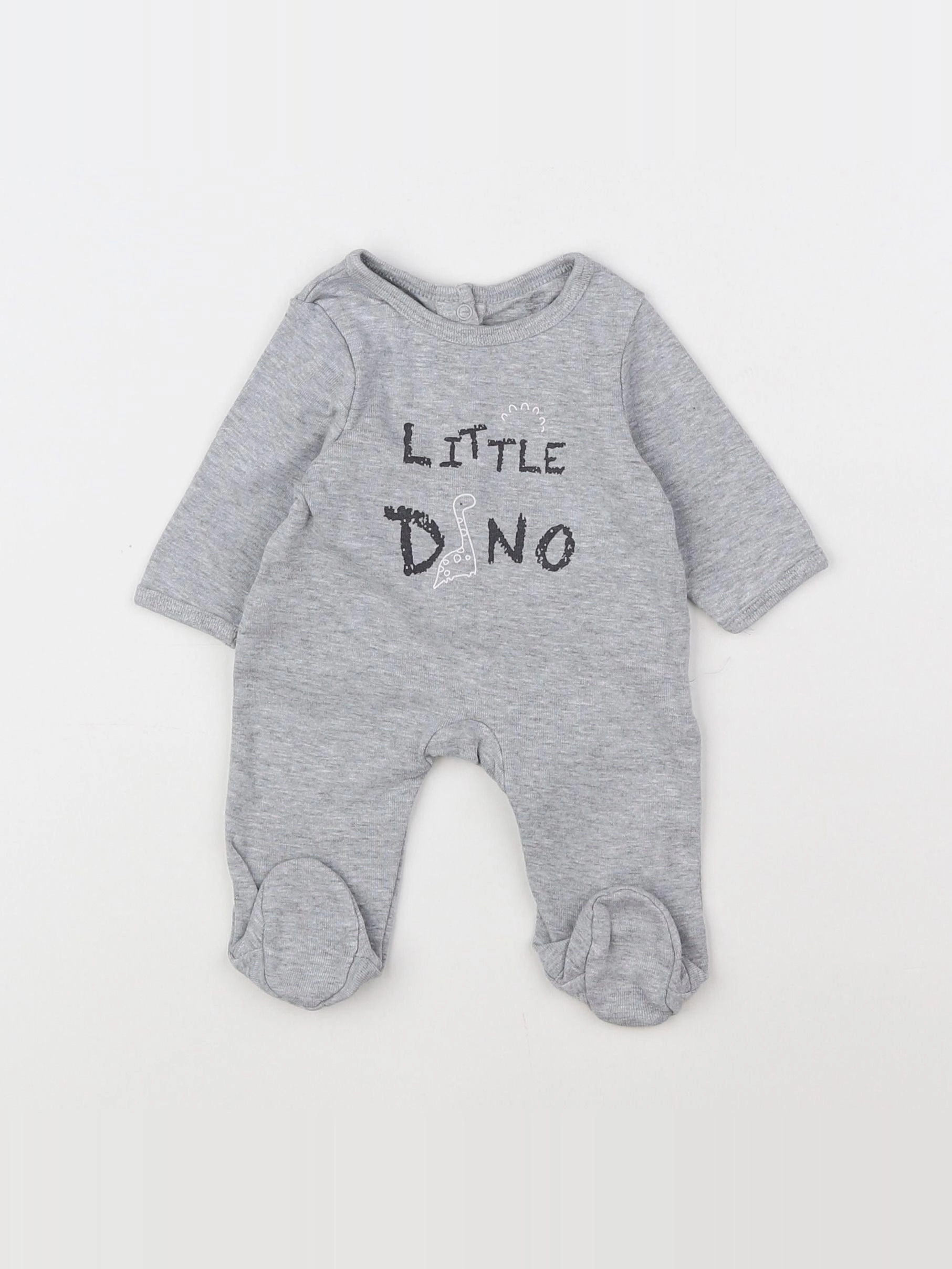 Vertbaudet - pyjama coton gris - 0 mois