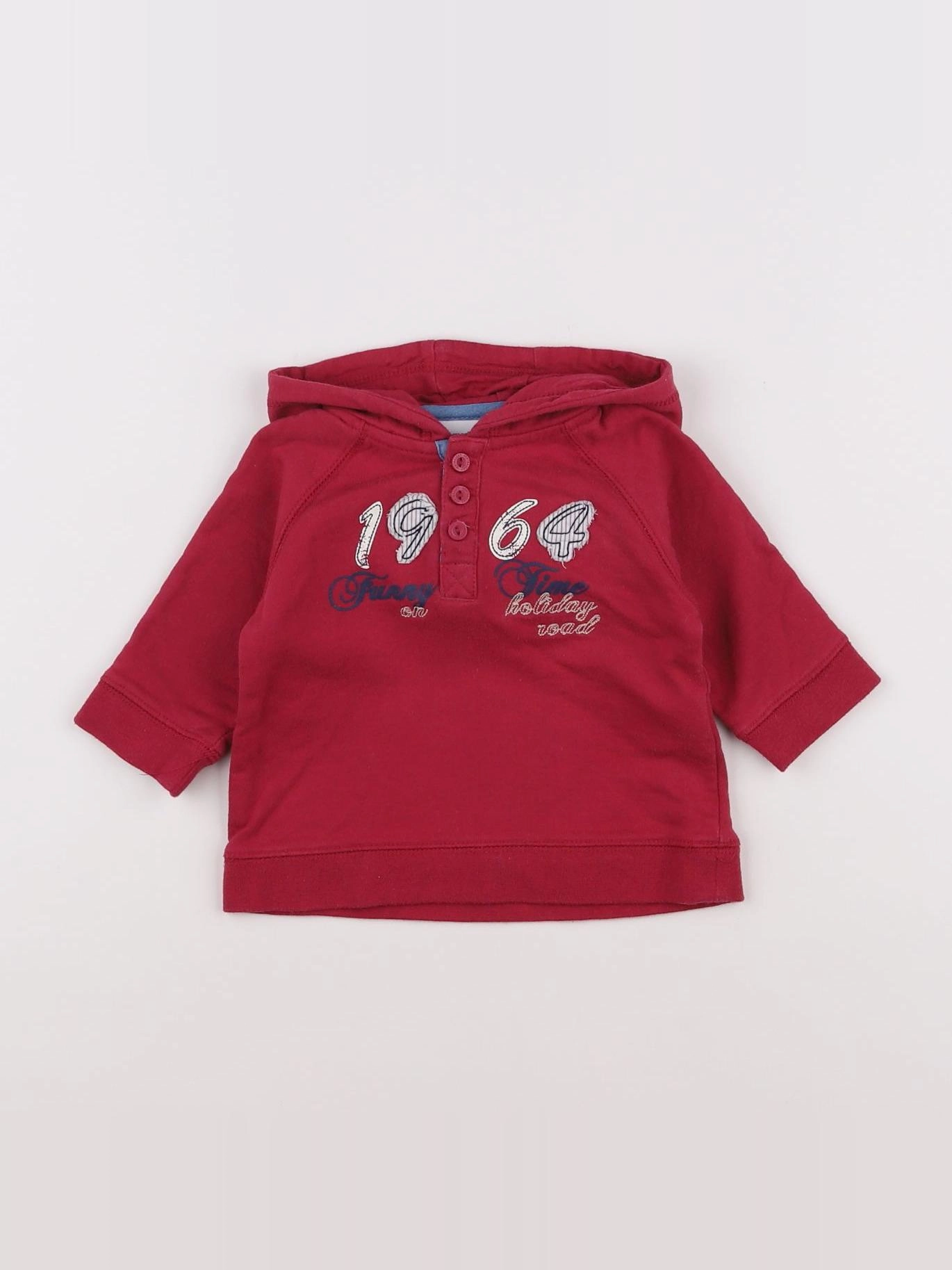 Vertbaudet - sweat rouge - 9 mois
