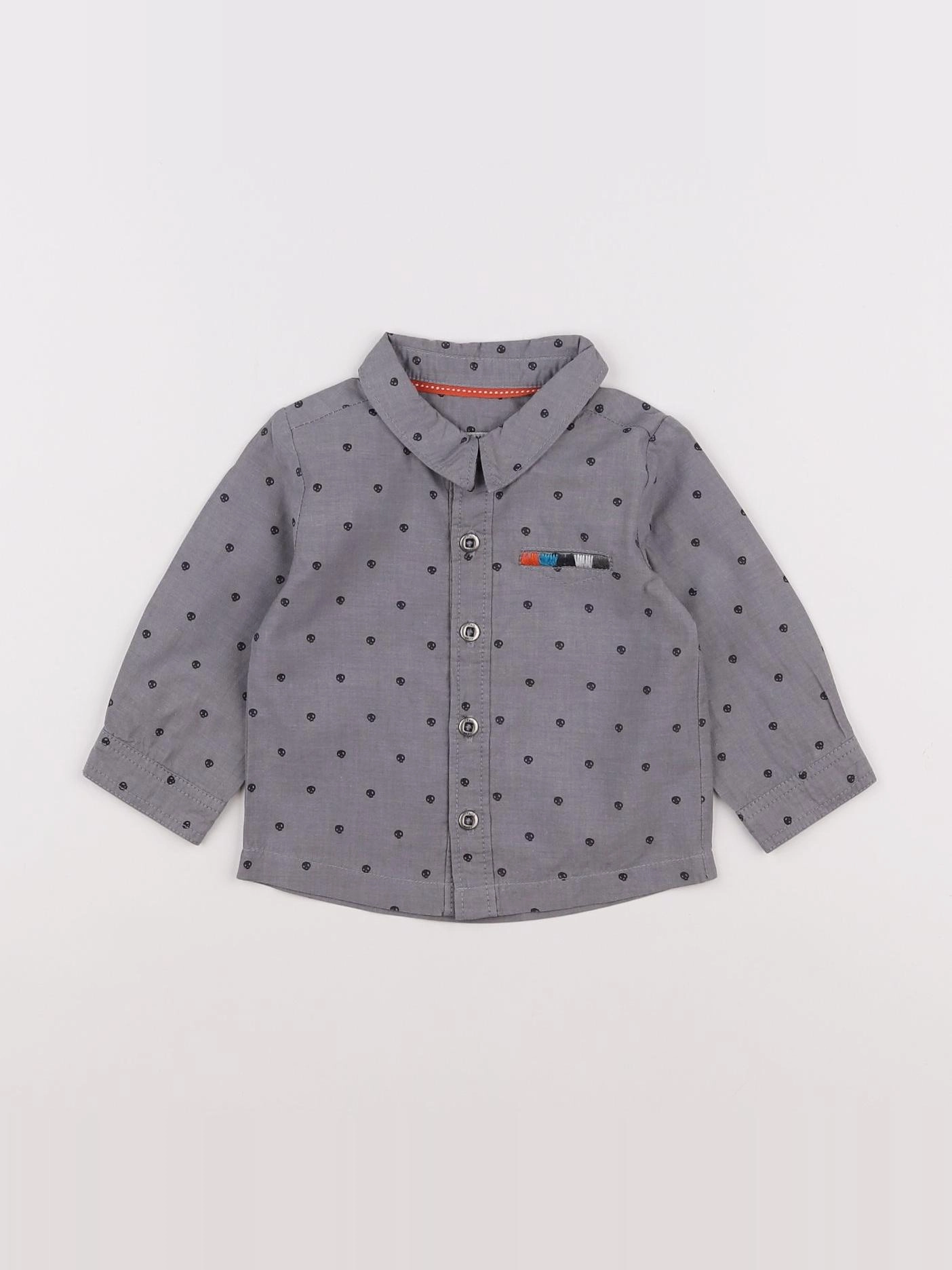 Boutchou - chemise gris - 9 mois