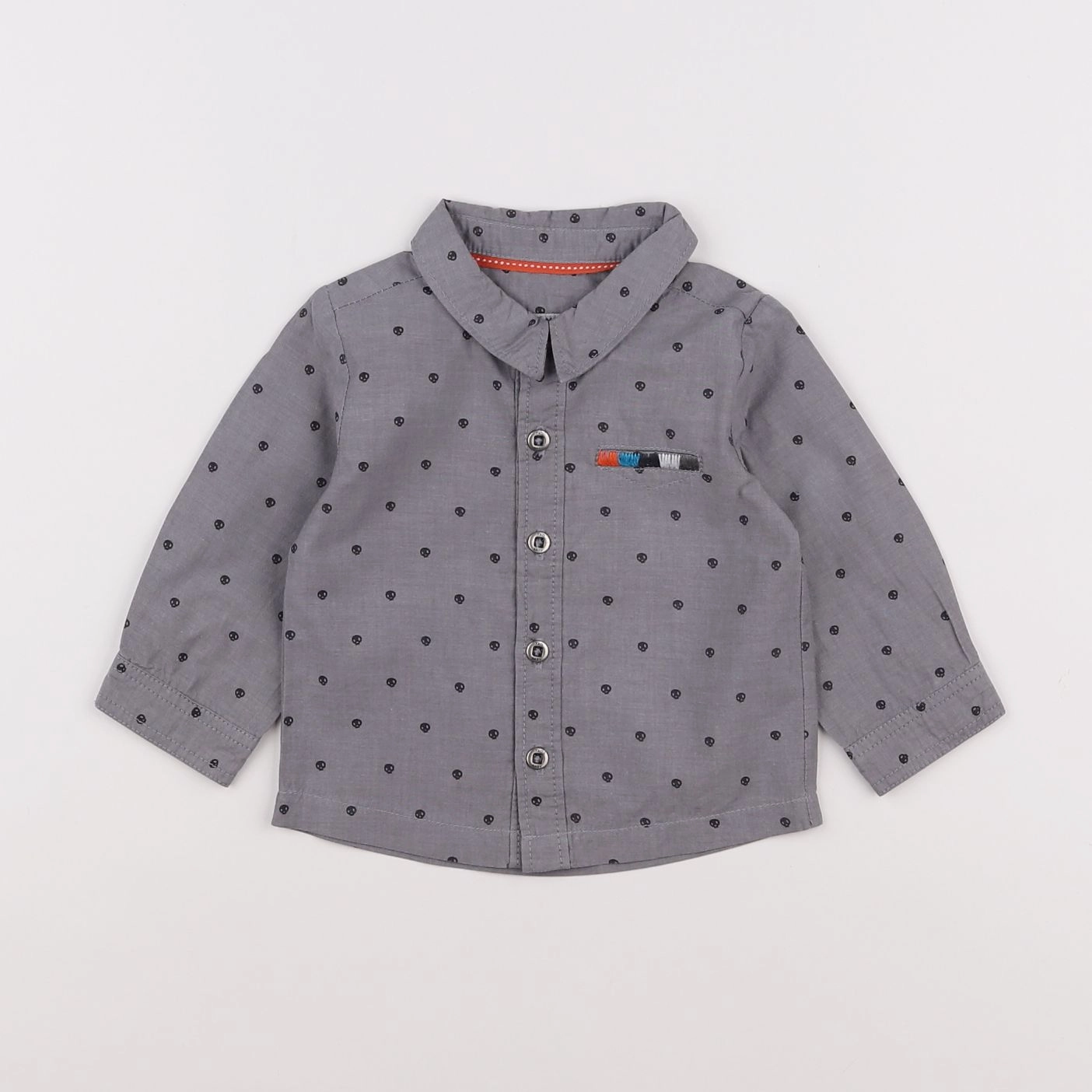 Boutchou - chemise gris - 9 mois