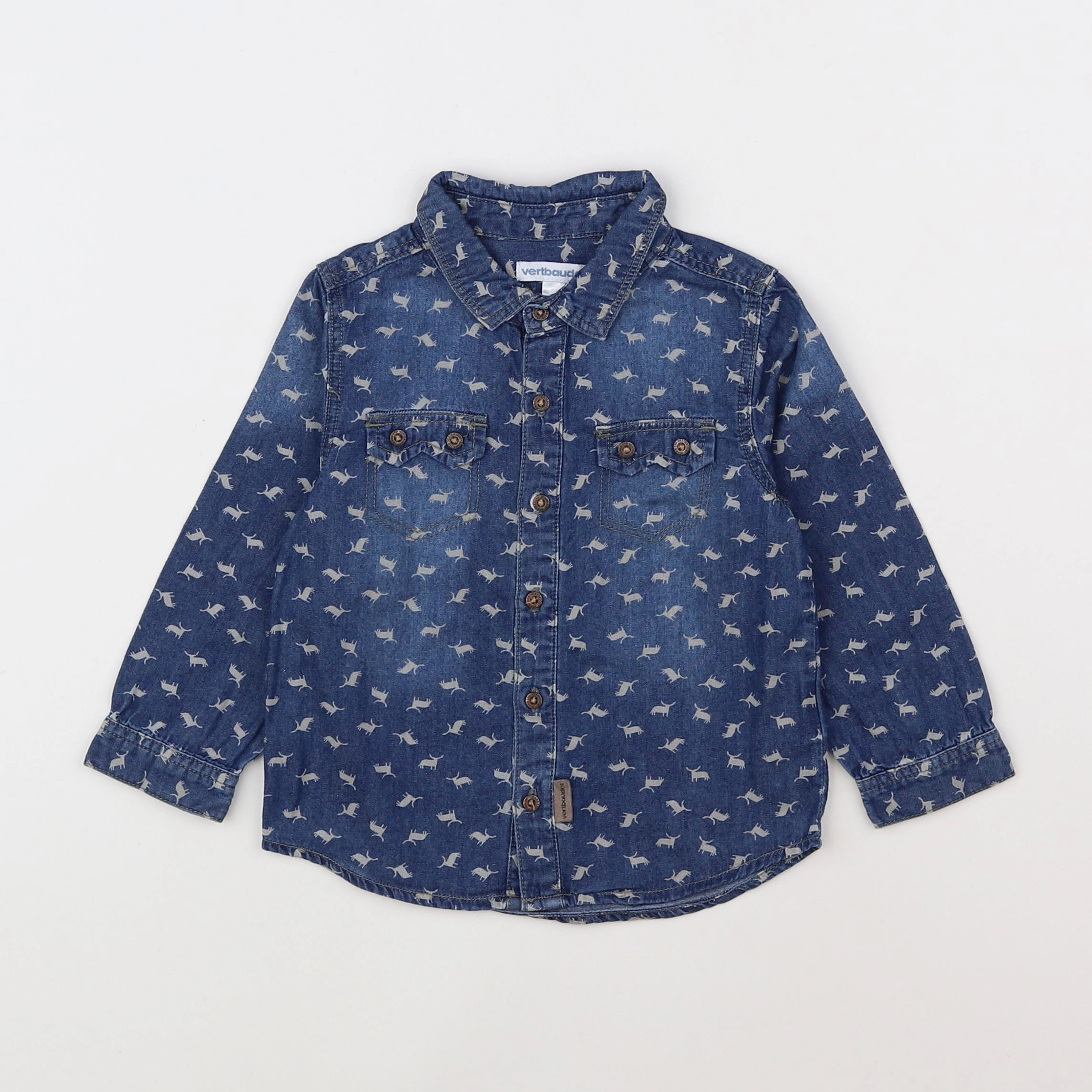 Vertbaudet - chemise bleu - 2 ans