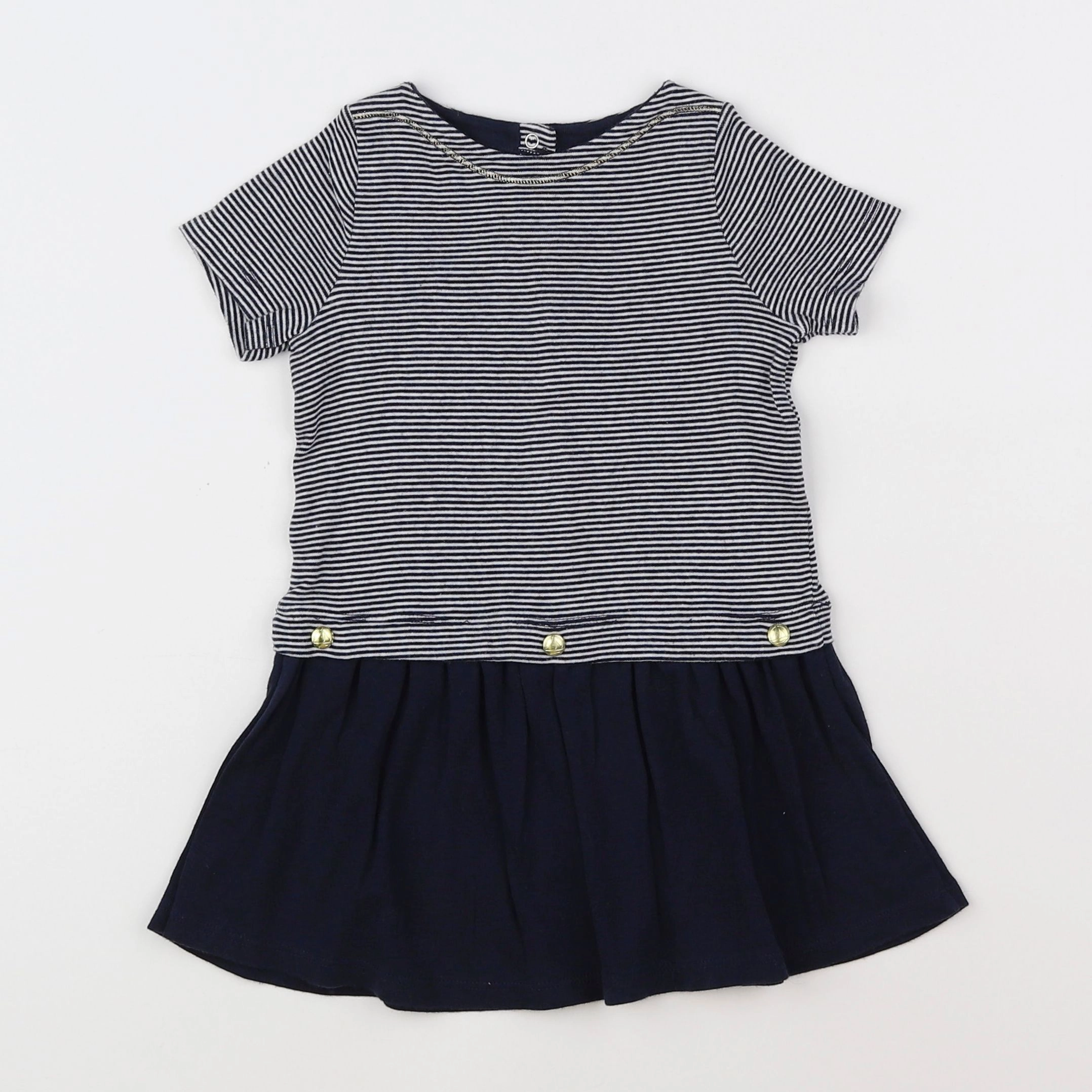 Petit Bateau - robe bleu - 18 mois