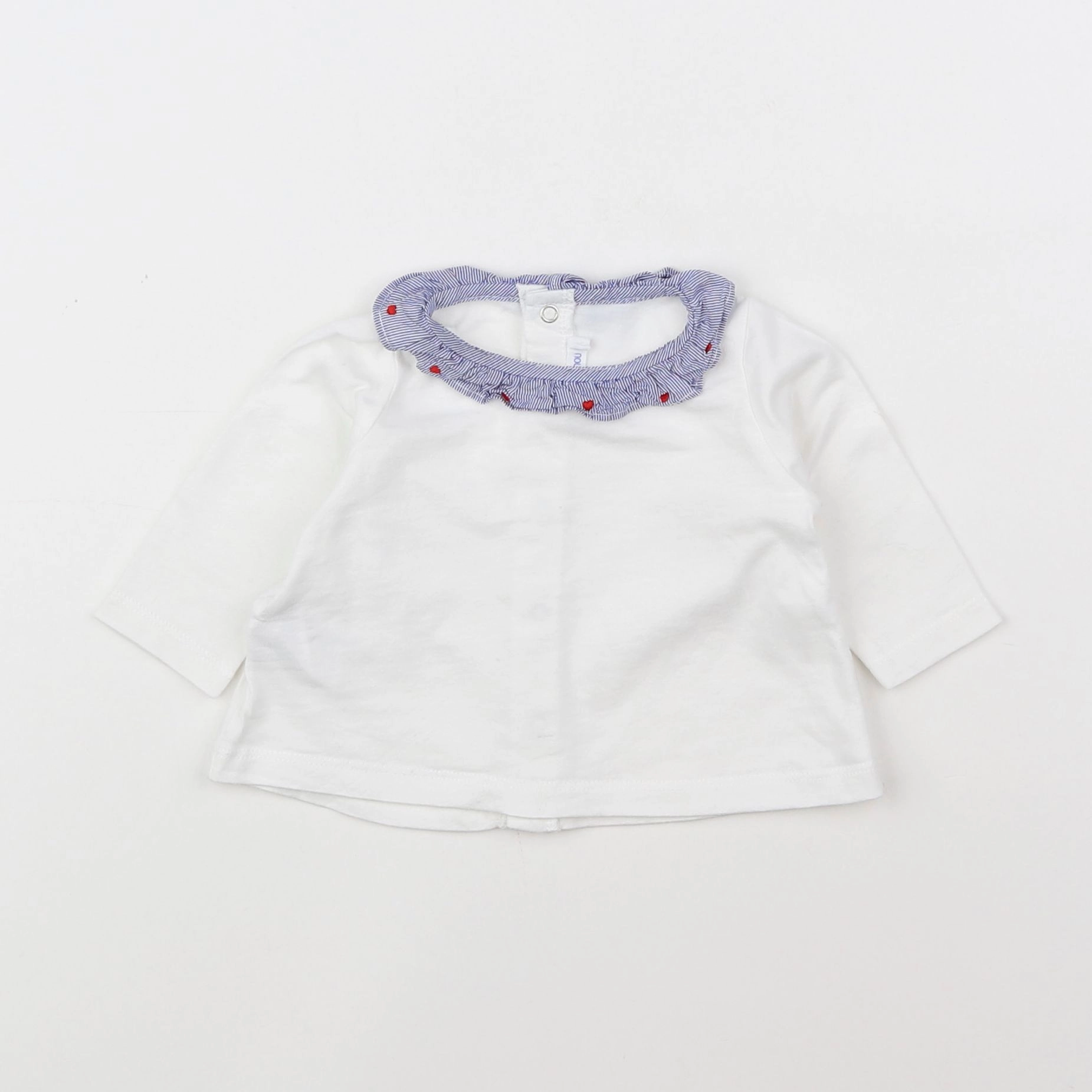 Boutchou - tee-shirt blanc, bleu - 3 mois