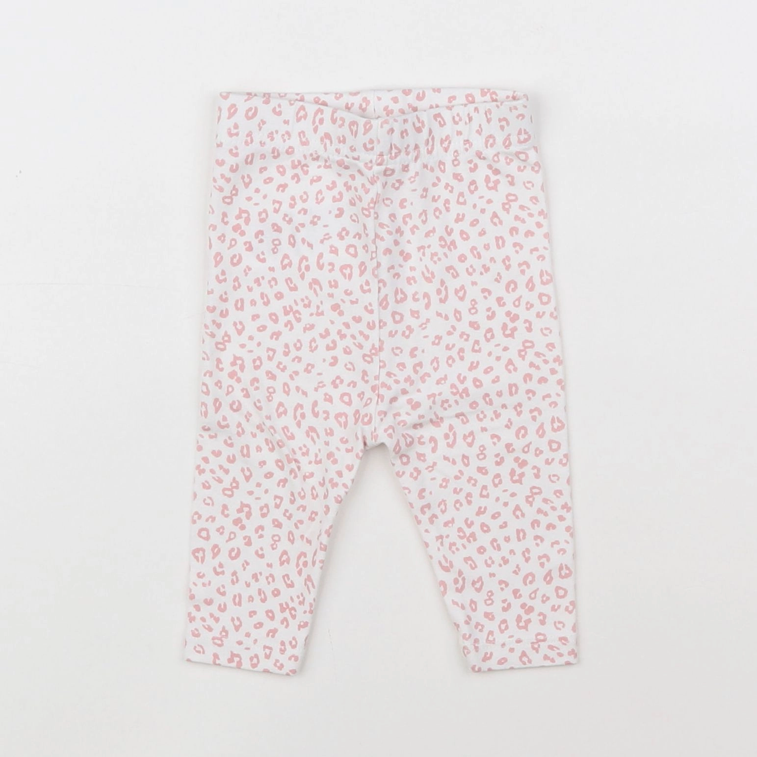 Vertbaudet - legging blanc, rose - 3 mois