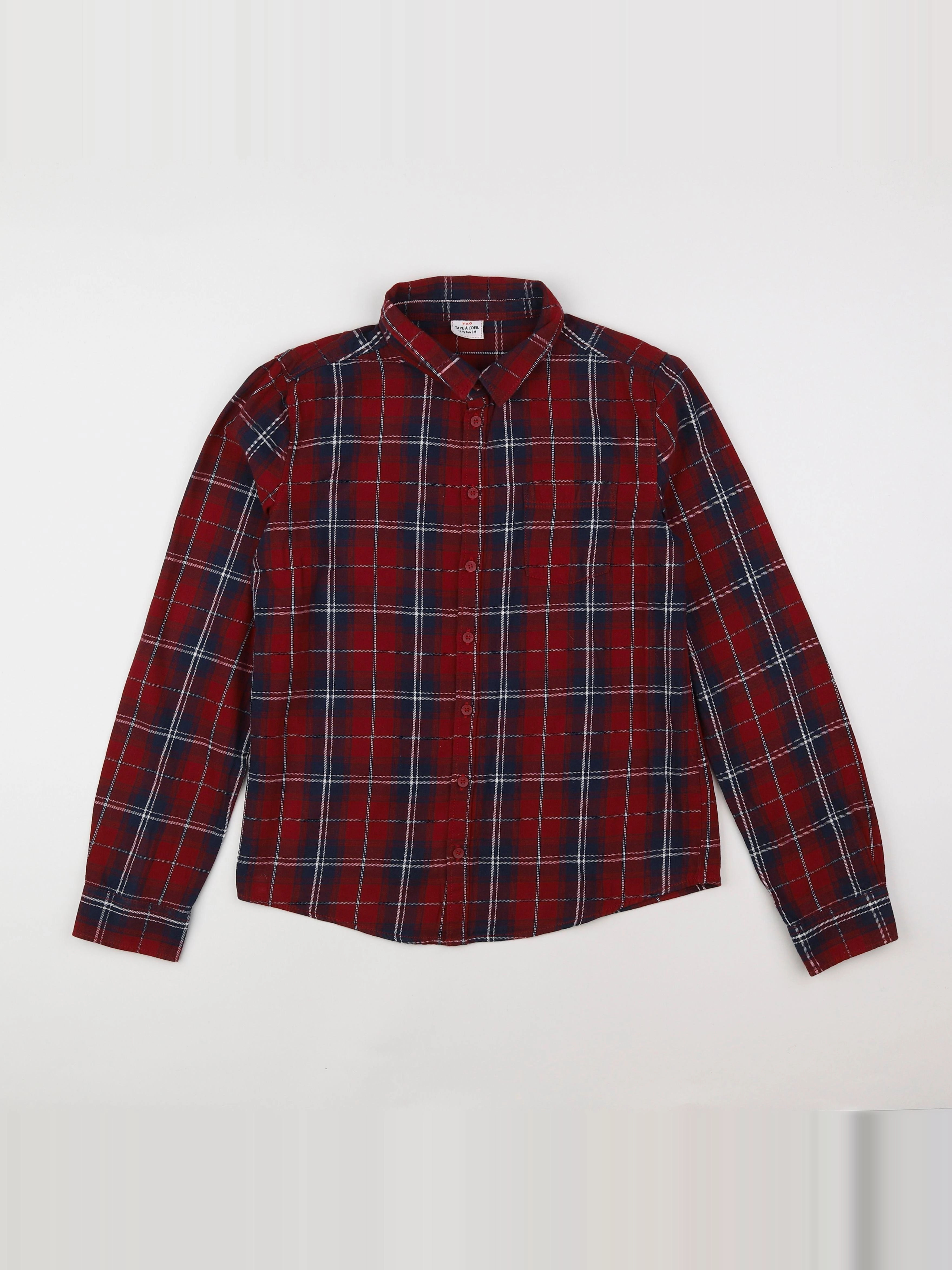 Tape à l'oeil - chemise bleu, rouge - 14 ans