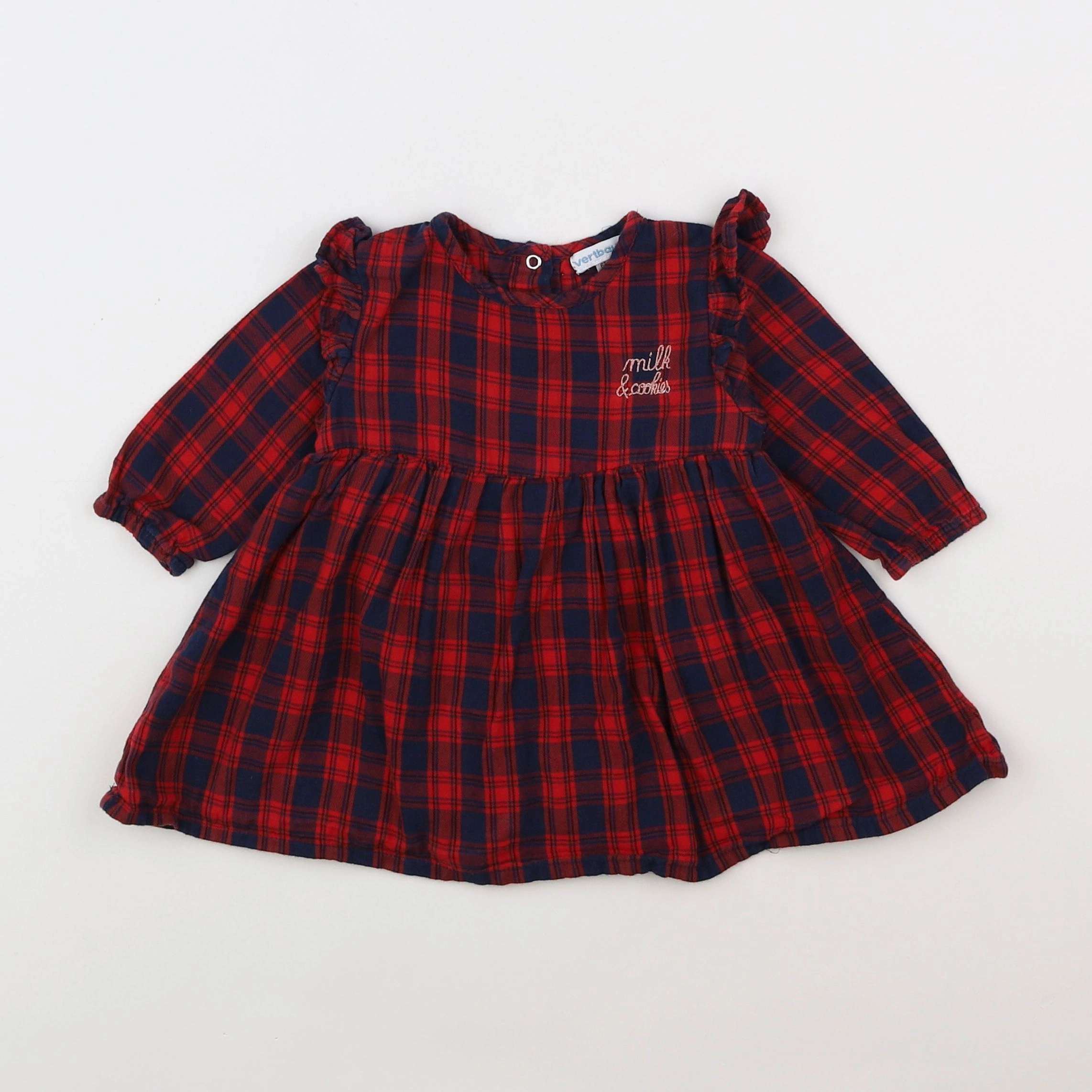 Vertbaudet - robe bleu, rouge - 6 mois