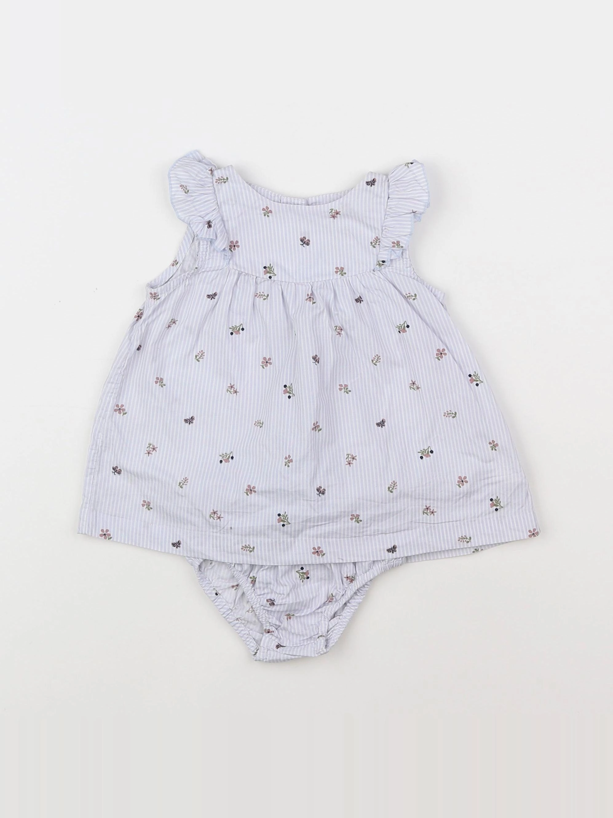 Cadet Rousselle - robe bleu, blanc - 3 mois