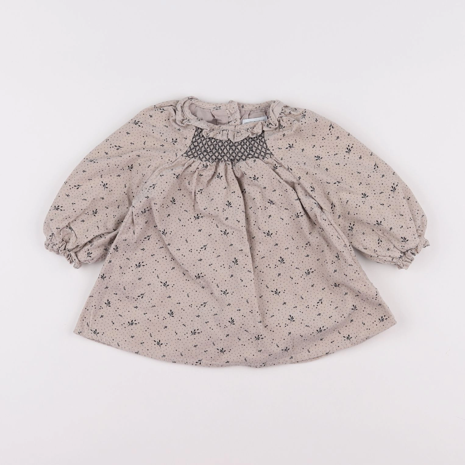 Vertbaudet - robe beige - 6 mois