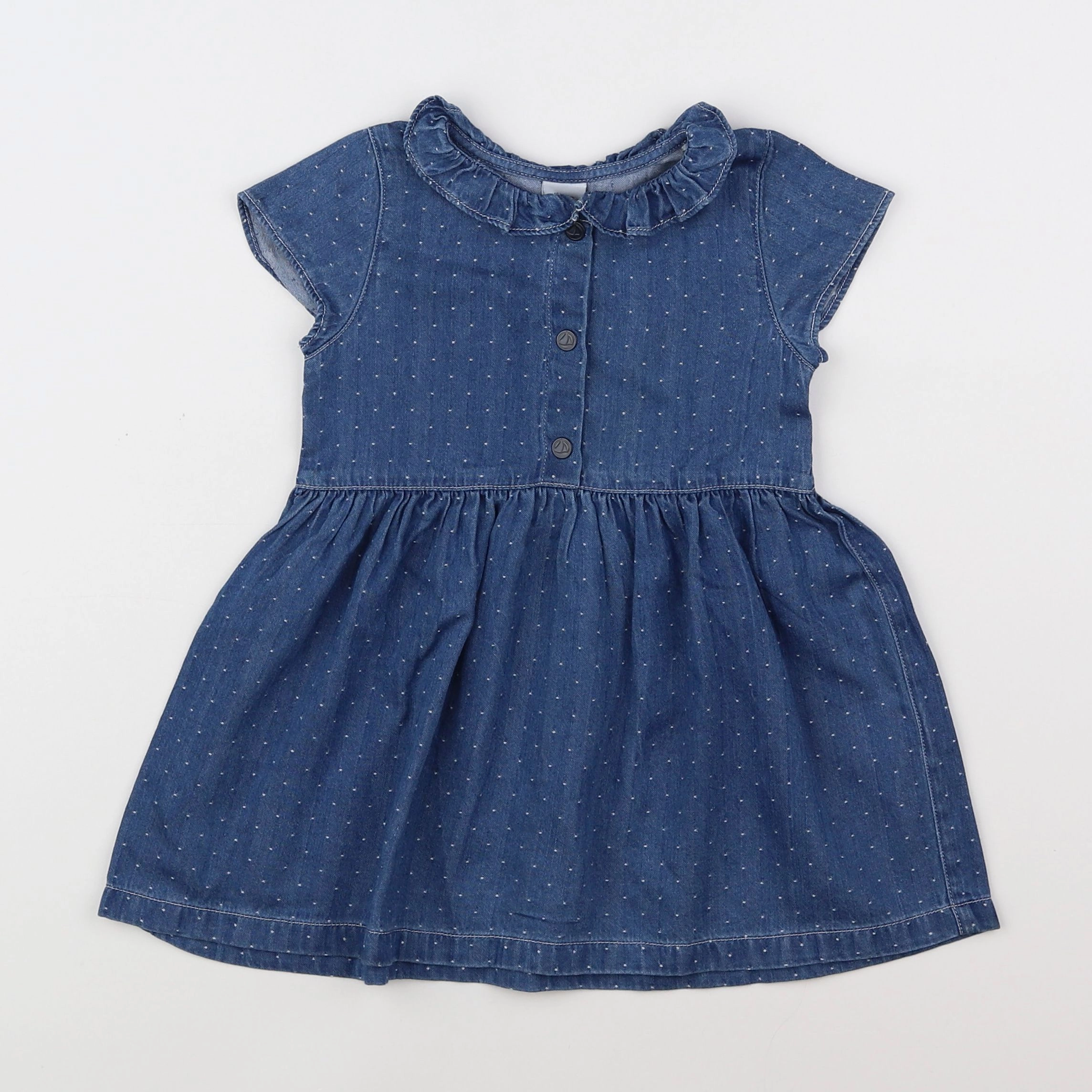 Petit Bateau - robe bleu - 18 mois