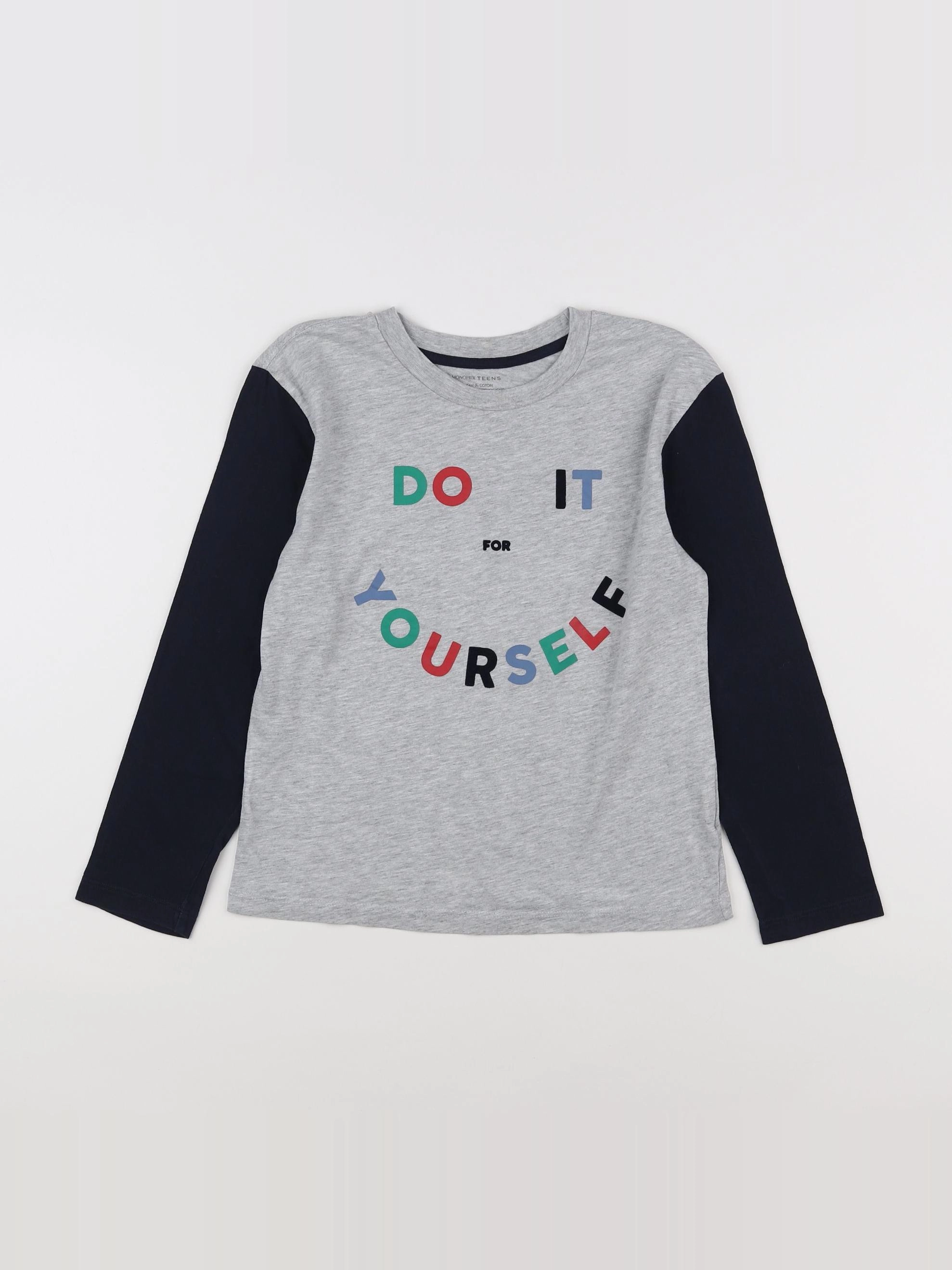 Monoprix - tee-shirt gris - 10 ans