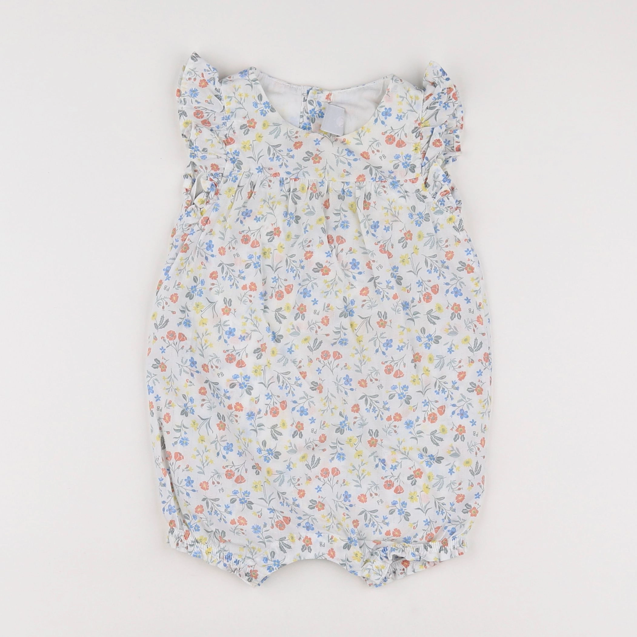 Petit Bateau - combinaison multicolore, blanc - 6 mois