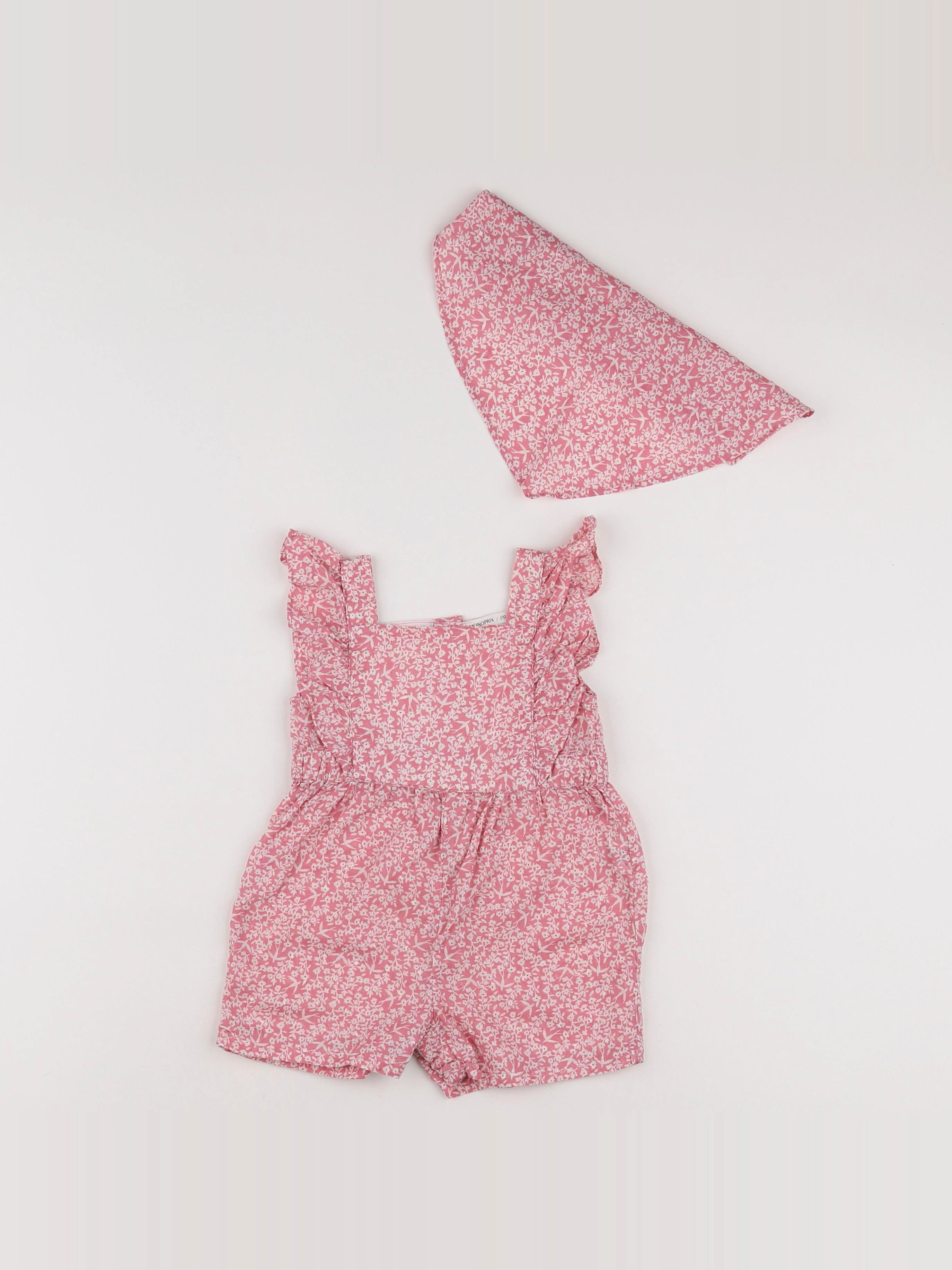 Monoprix - ensemble rose - 6 mois