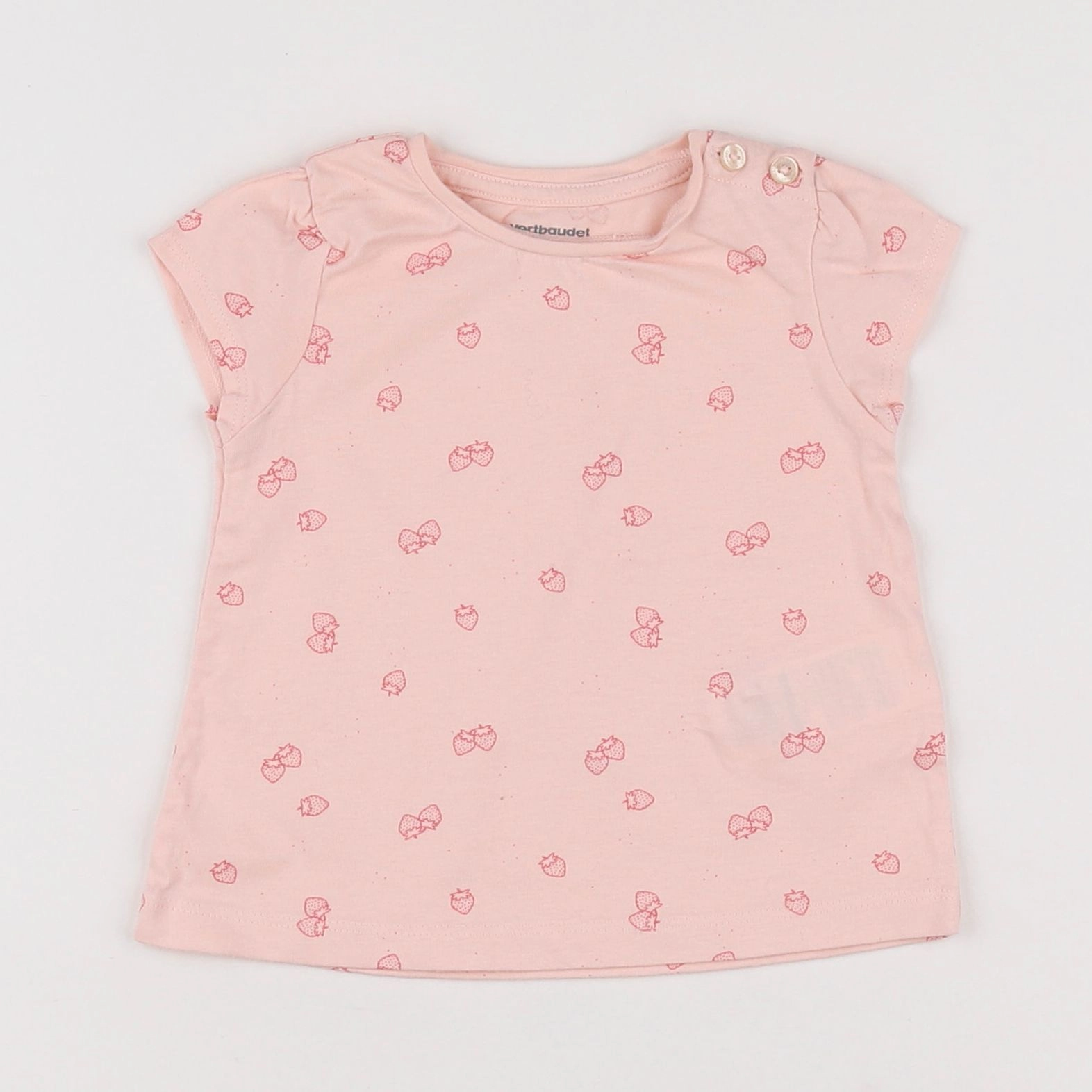 Vertbaudet - tee-shirt rose - 6 mois