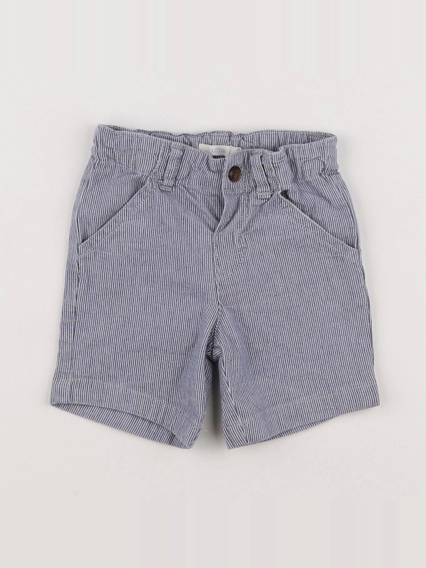 Boutchou - short blanc, bleu - 6 mois